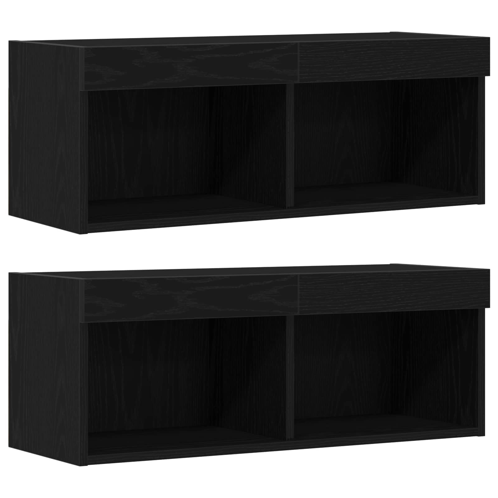 Mueble TV 4 piezas roble negro madera multicapa 190 x 30 x 132 cm