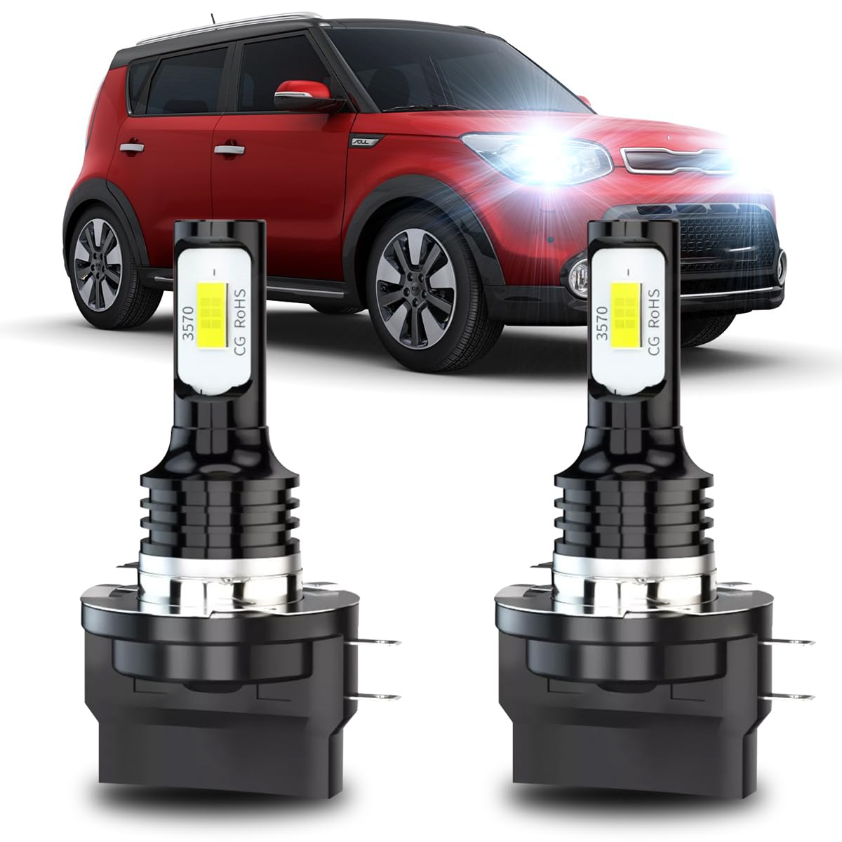 TJJTGBR H11B LED Bulbs H9B H8B Fog Lamp 6000K White Plug and Play For KIA SOUL 2012-2013/For KIA SPORTAGE 2011-2016/For KIA SORENTO 2007-2009/For Kia