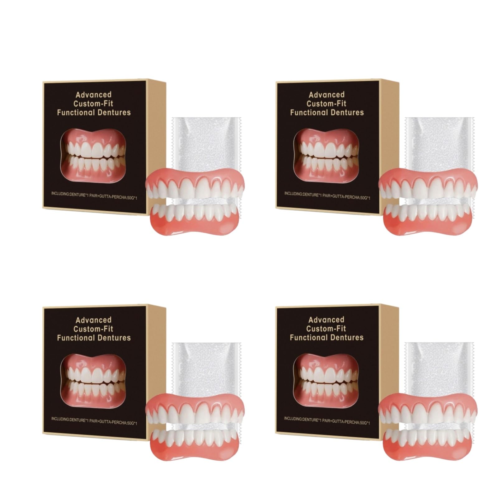 Dientes temporales completos, sonrisa natural, sonrisa perfecta instantánea, fácil de ajustar, para dientes perdidos y dañados