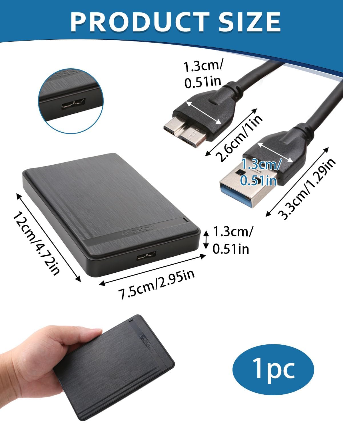 SATA Externe Harde Schijf Behuizing 2.5 inch | Transparant | USB 3.0