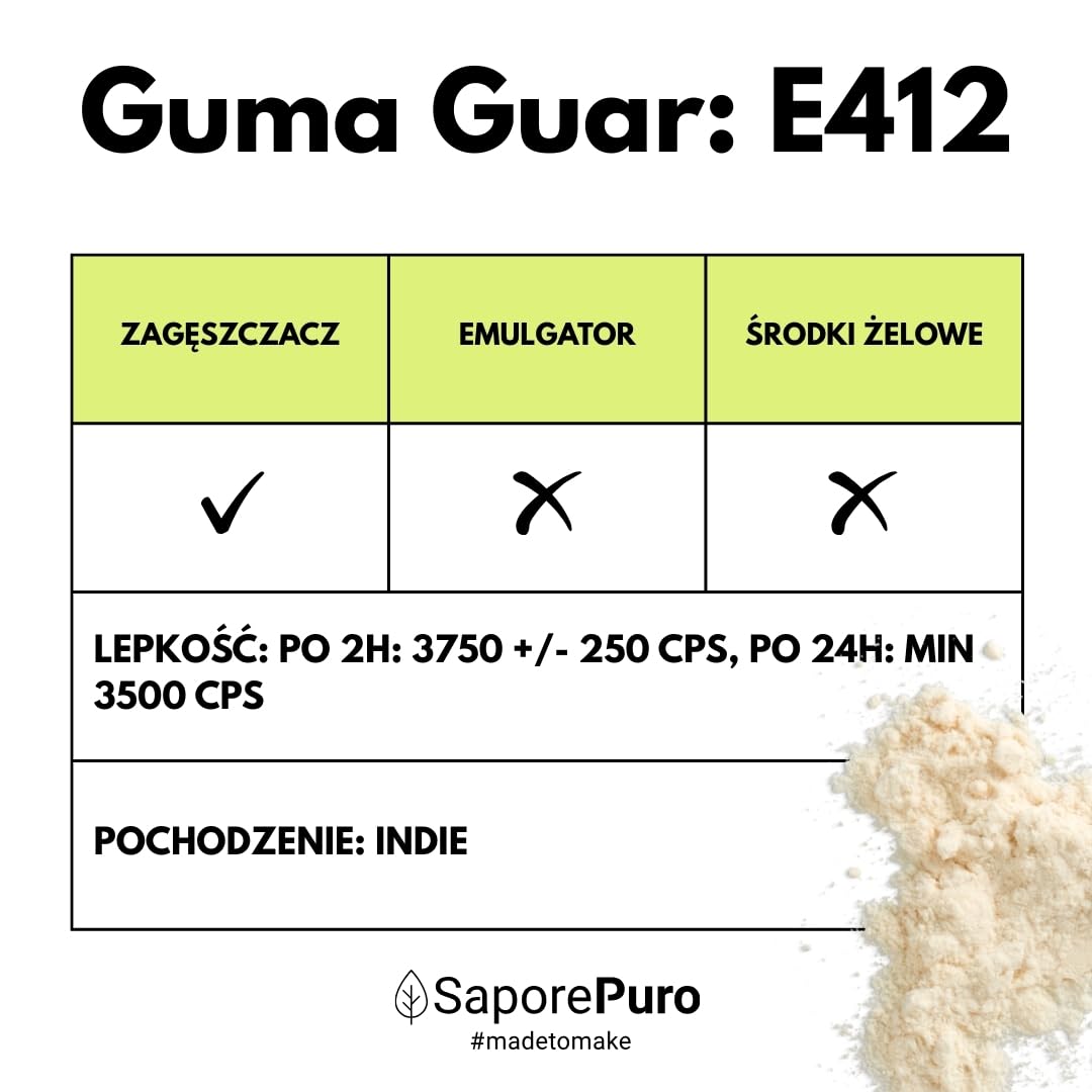 Saporepuro Guma guar 125 gr - Guar Gum - mąka z gumy guar