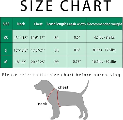 Miniatura 6 de KCUCOP Arnés para perro para perros pequeños y medianos, diseño sin estrangulamiento, acolchado de malla suave, ideal para caminar cómodamente,