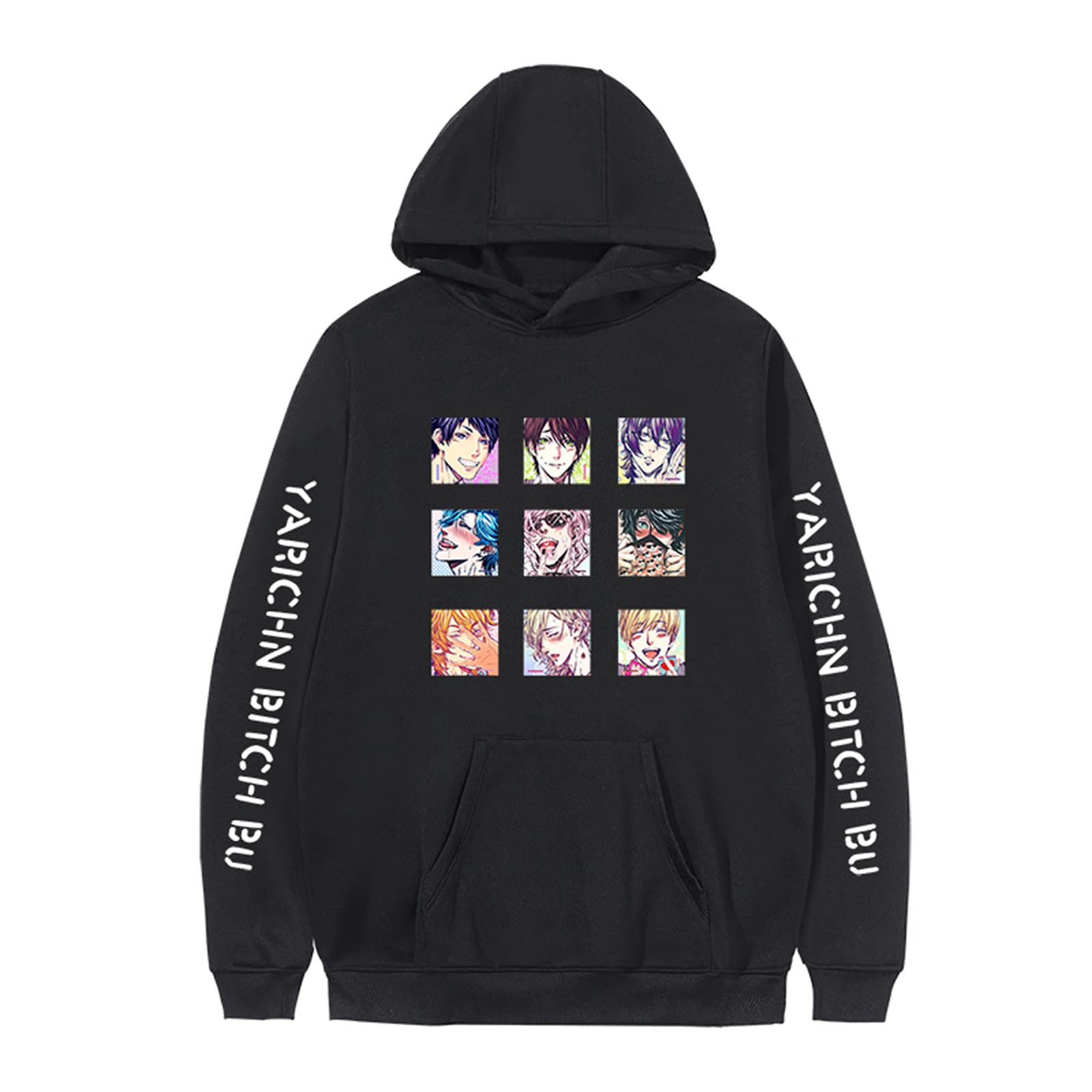 Keepmore Men's Black-C Unisex Yarichin Bitch Club Hoodie Ayato Yuri Cosplay Printing Harajuku Hooded Sweatshirt