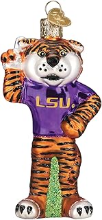 Old World Christmas LSU Mike The Tiger Glass Blown Ornament for Christmas Tree