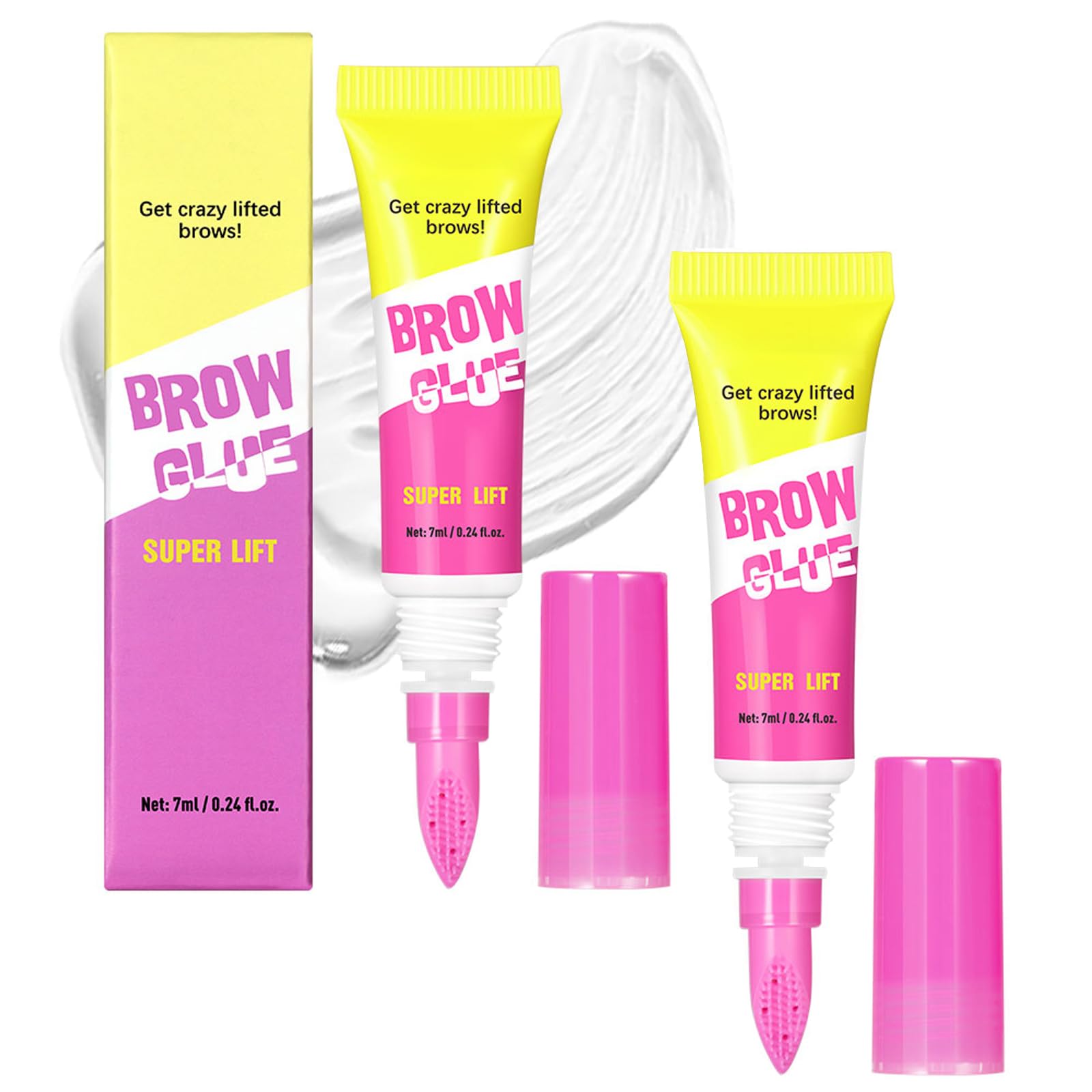 2Pack Brow Lamination Gel with Comb,Clear Eyebrow Styling Gel Sweatproof | Brow Lamination Gel With Comb,24 Hour Hold Eyebrow Styling Gel,Sweatproof Non-Flaky Formula,Natural Feathered Fluffy Brows