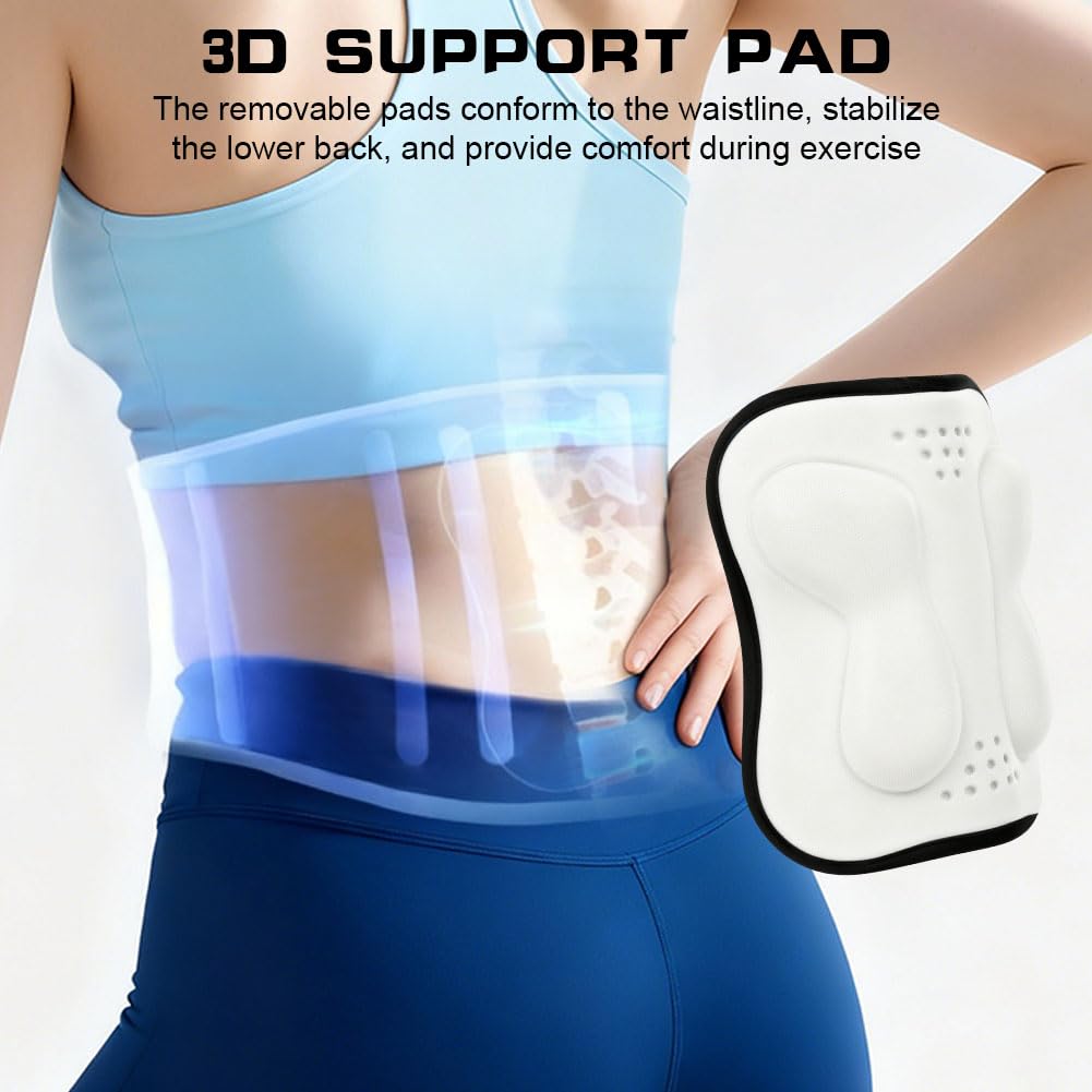 Ceinture Lombaire avec Coussin 3D, Ressorts Soutien Sangle Double Réglable, Respirant Support Lombaire avec 4 Supports Métalliques 2 Ressorts Soutien, Pour Sciatique, Hernie Discale, Scoliose