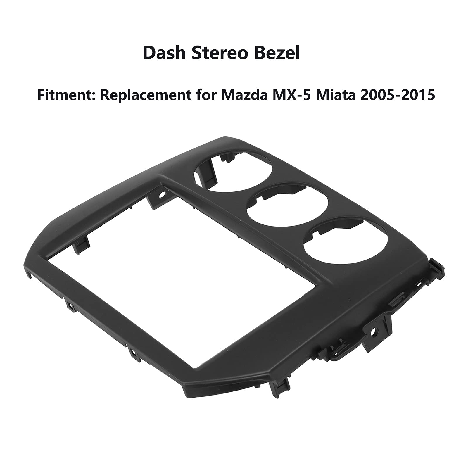 Kit de Tableau de Bord Radio Double DIN, Remplacement de Garniture de Panneau de Tableau de Bord Radio Stéréo 2Din pour MX-5 Miata 2005-2015