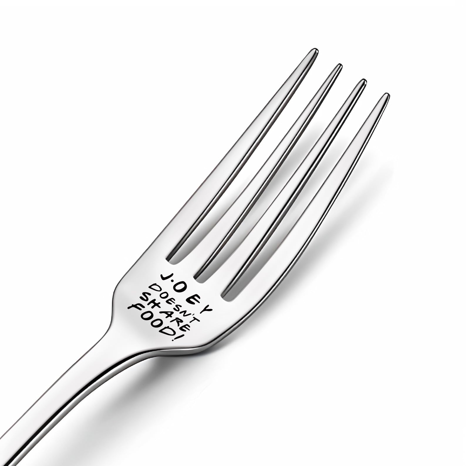 WHING Funny Joey Doesn't Share Food Engraved Tableware Salad Fork, Cake Dessert Salad Forks for Men, Women, Friends, Sister, Brother, Birthday Party Christmas Thanksgiving Gifts