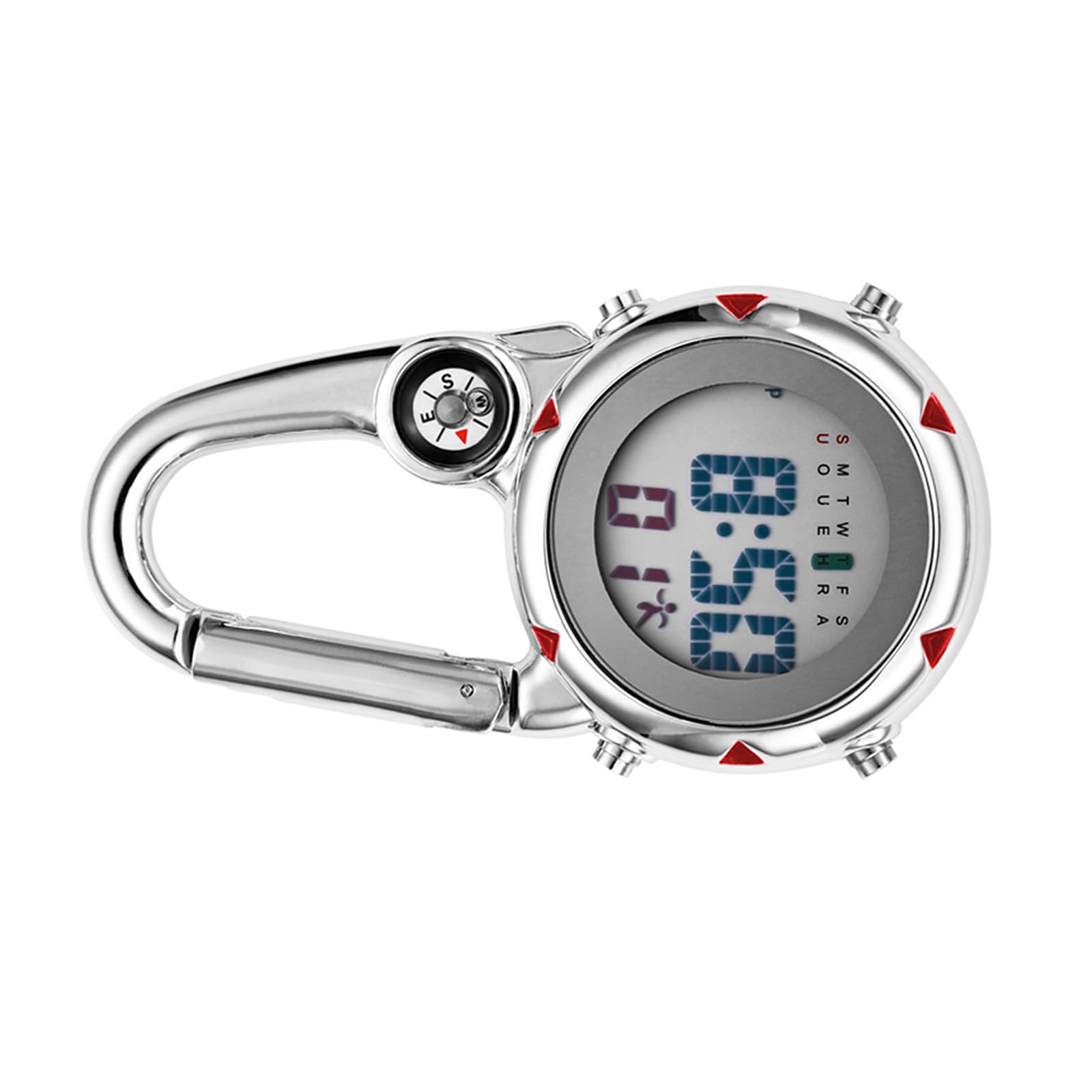 Reloj de cuarzo multifunción Gatuida con mosquetón de acero inoxidable y esfera analógica 8