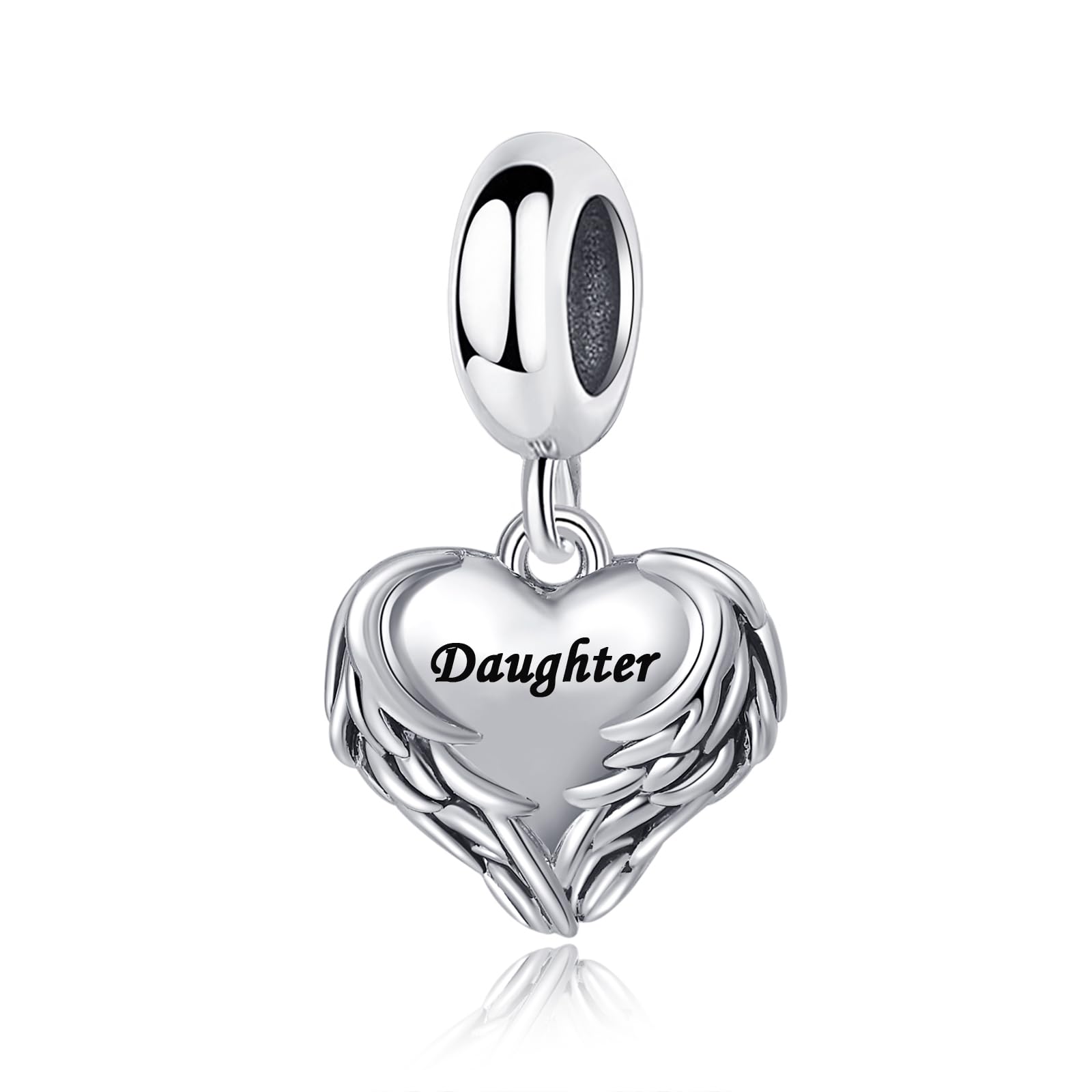 Wing of Angle Heart Love Dangle Charm for Pandora Bracelet Women Present