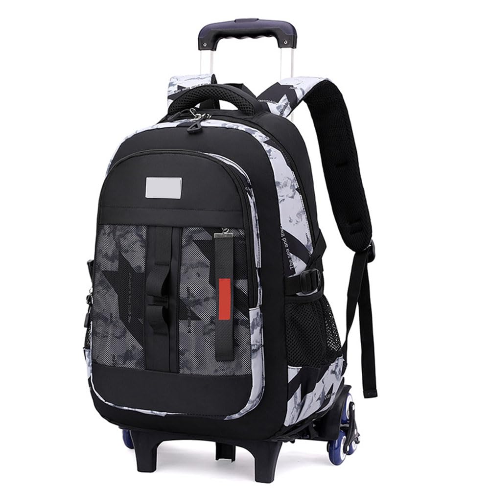 Sac à Dos à Roulettes Fille Garcon Scolaire Roulant Chariot Cartables Roulette Bagages Cabine Voyage Sac à Dos Scolaire