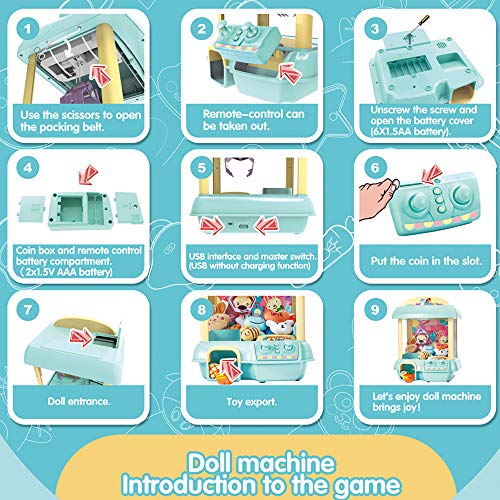 GMAXT Claw Machine,C1 Claw Toy,2.4G Remote Control Automatic or Manual Dual Mode Mini Claw Machine, Intelligent System with Music and Lighting, Giving Children The Best Gift