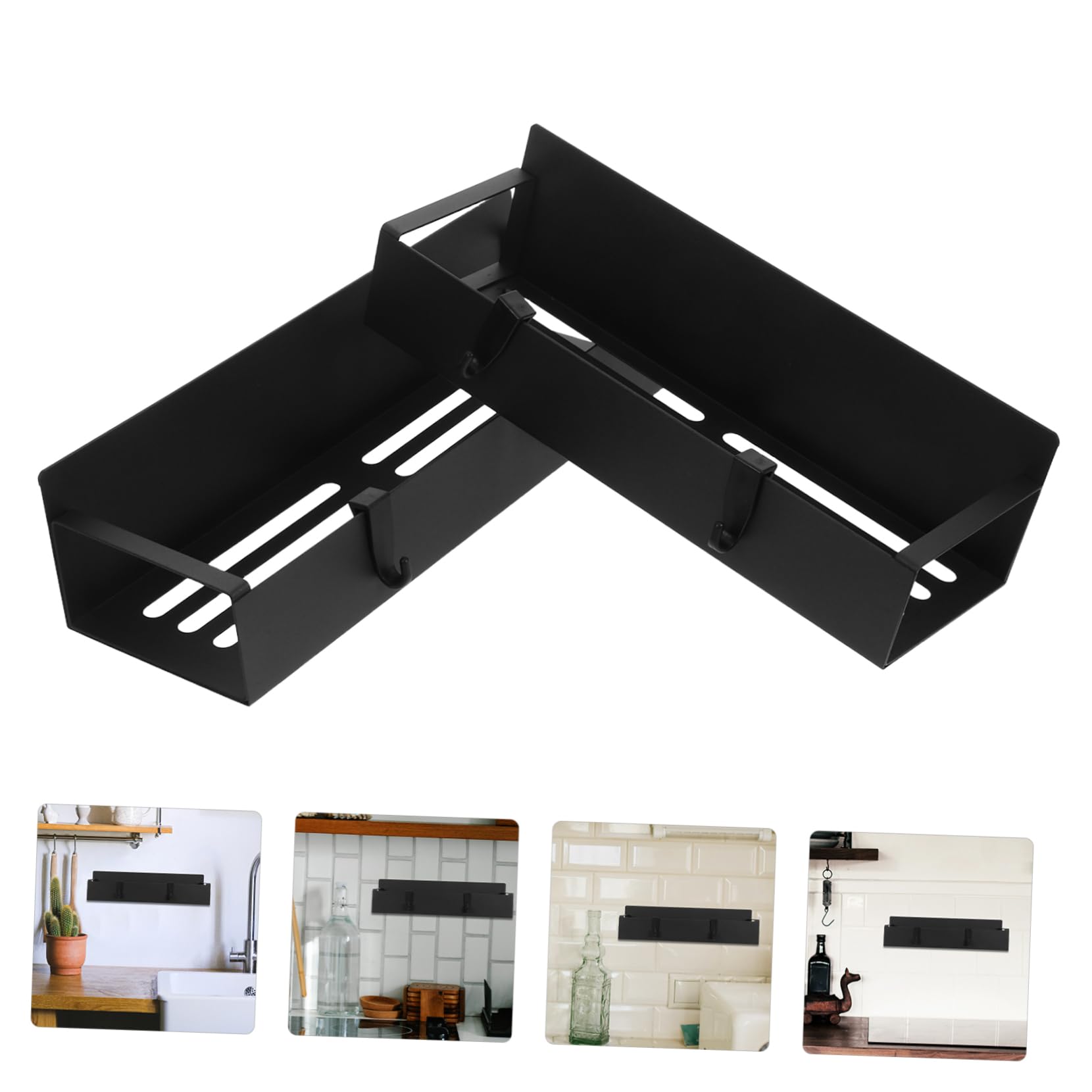 4piezas Estante De Especias De Pared De Organizador De Cocina Sin Taladros Para Tarros De Especias Para Cocina Despensa y Uso Paredes