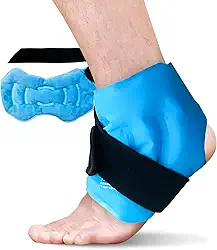 Envoltório De Gelo No Tornozelo Para Inchaço, Bolsa De Gelo Em Gel Reutilizável Para Lesões No Tornozelo, Terapia De Compressa Fria Para Alívio Da Dor Nos Pés, Tendinite De Aquiles, Fascite P