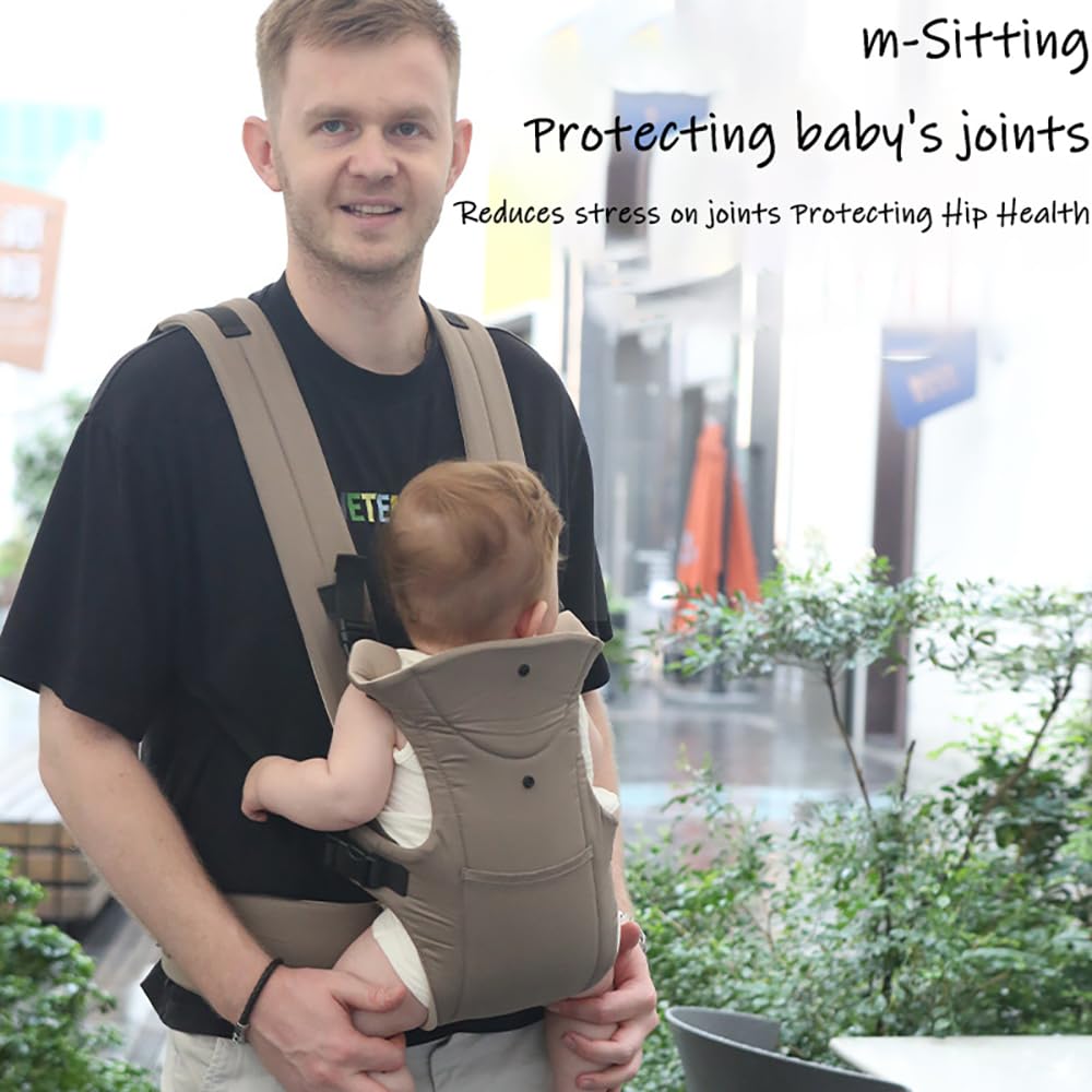 Marsupio Neonato,Marsupio Neonato 0-24 Mesi,Fascia Porta Bebe,Molteplici posizioni di presa, con protezione del collo ripiegabile e design di decompressione lombare e addominale per Neonati