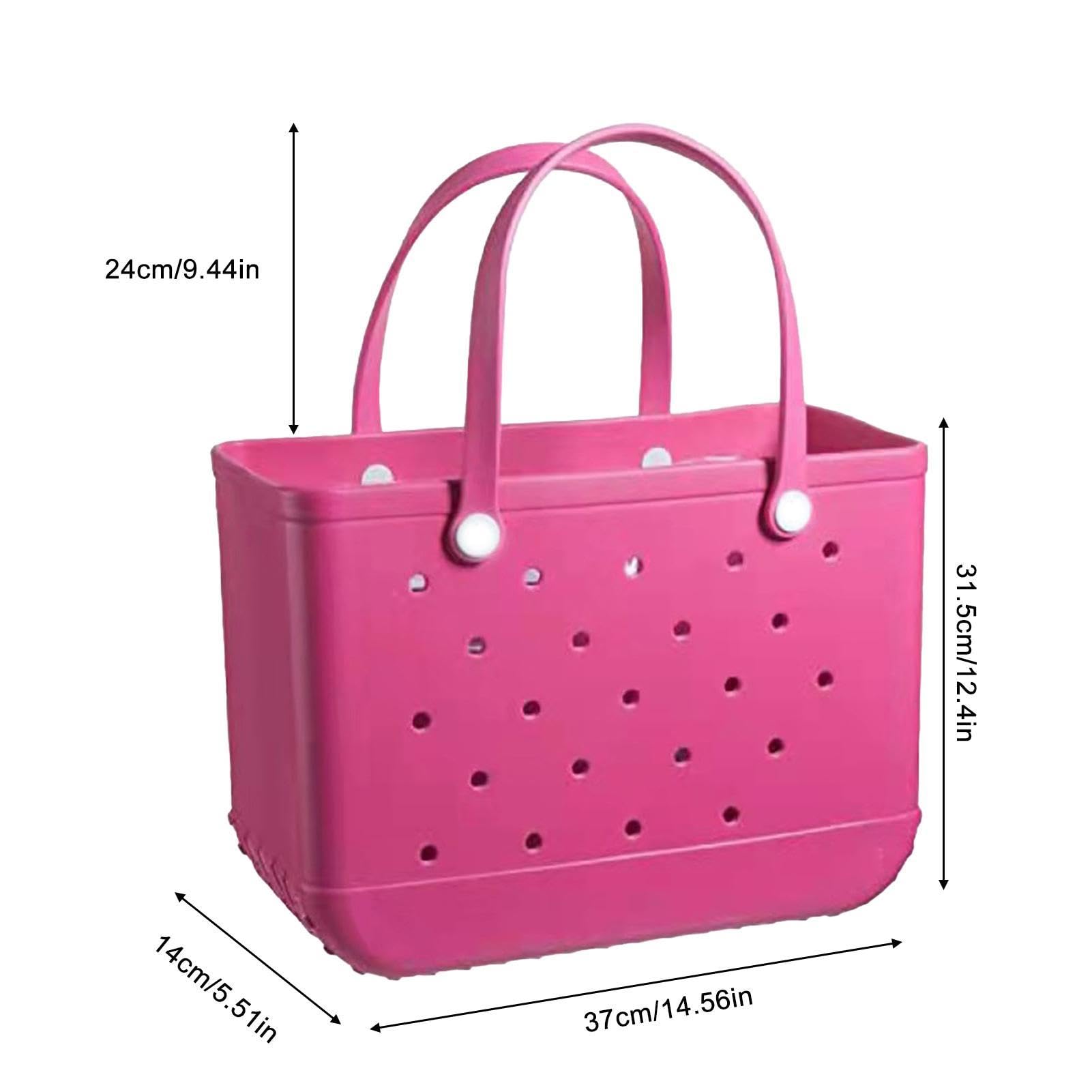 Sac fourre-tout léger pour femme, sac de plage en caoutchouc, sac fourre-tout de plage EVA, grand sac à main en caoutchouc lavable pour salle de sport, plage, piscine