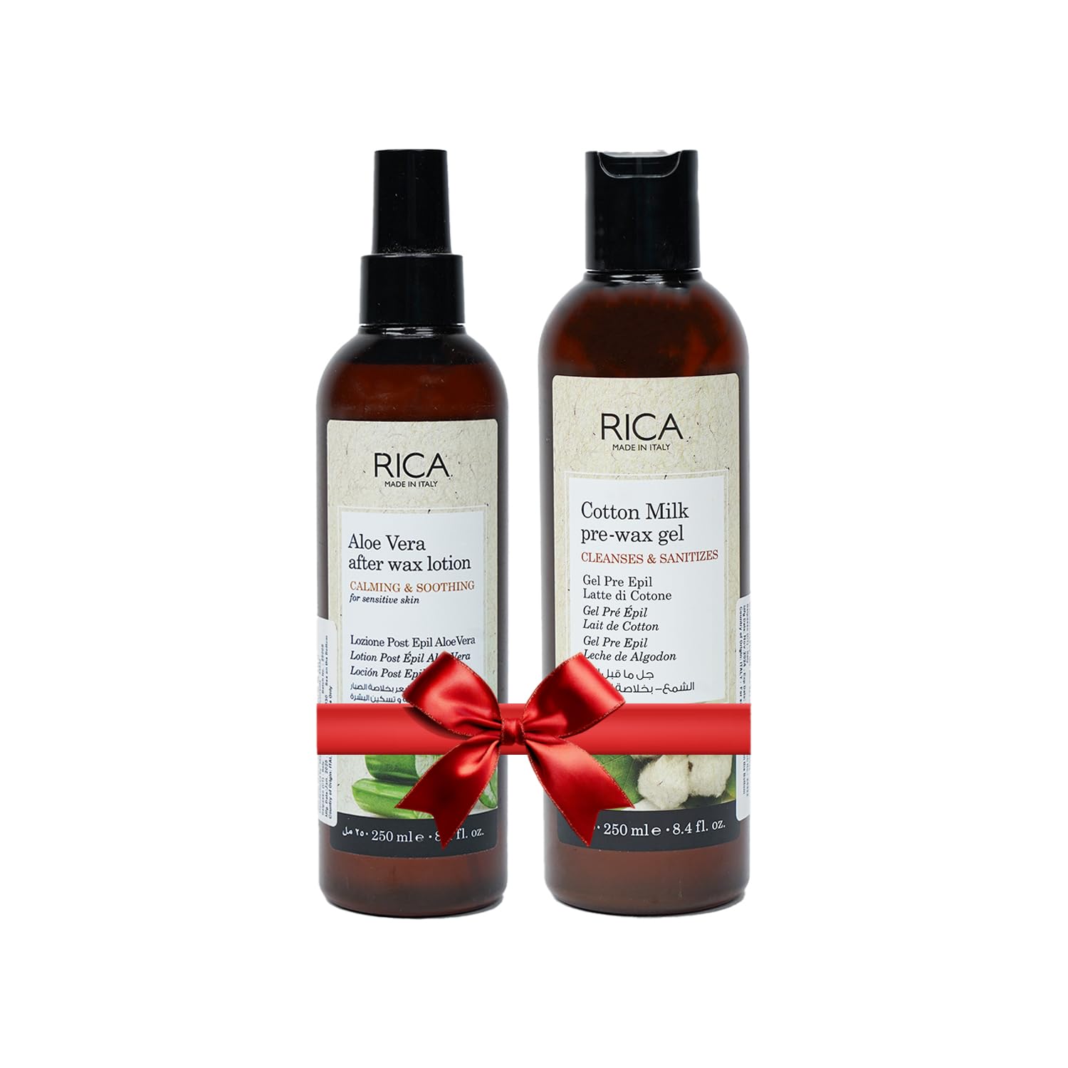 Rica Cotton Milk Pre Wax Gel & Aloe Vera After Wax Lotion Combo | Skin Care Kit for Hair Removal | Cleansing Gel & Soothing Lotion for Sensitive, Hydrated Skin – 2 x 250ml-image-13