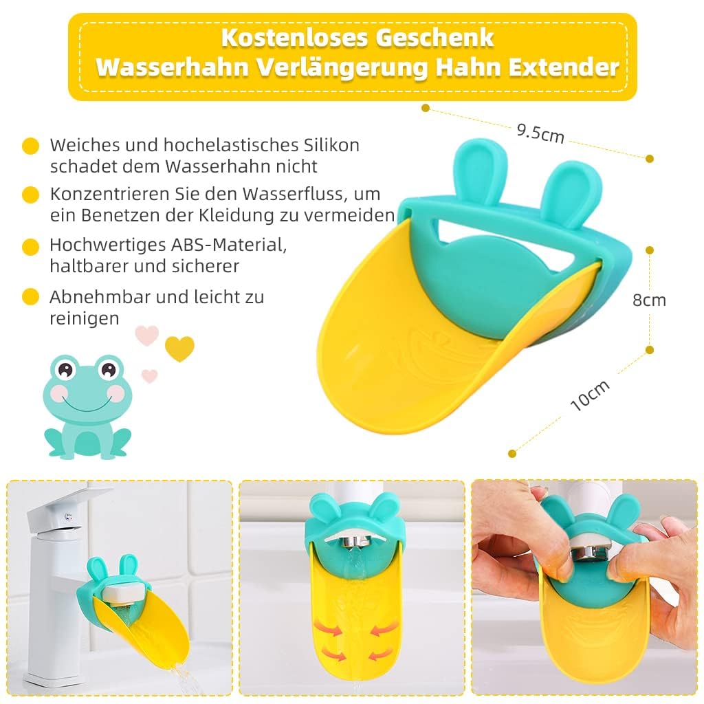 Onasti Tritthocker für Kinder, 2 Stufen - 3 Stufen Höhenverstellbar Kinderschemel, Trittschemel für Baby, Lernturm mit Handhaben, Faltbar, Multifunktional, für Bad, Kleinkinderzimmer, Küche (Grau)
