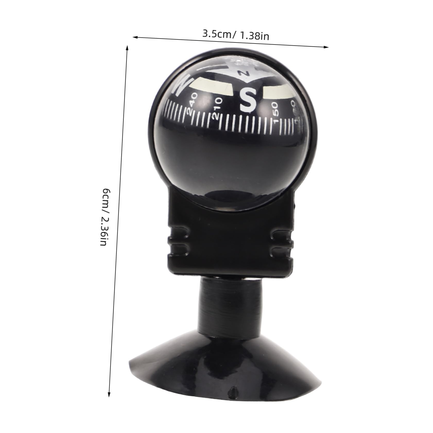 HANABASS Rotating Car Compass with Suction Cup Portable Directional Compass for Foldable Dashboard Guide Ball for Cars Trucks Boats