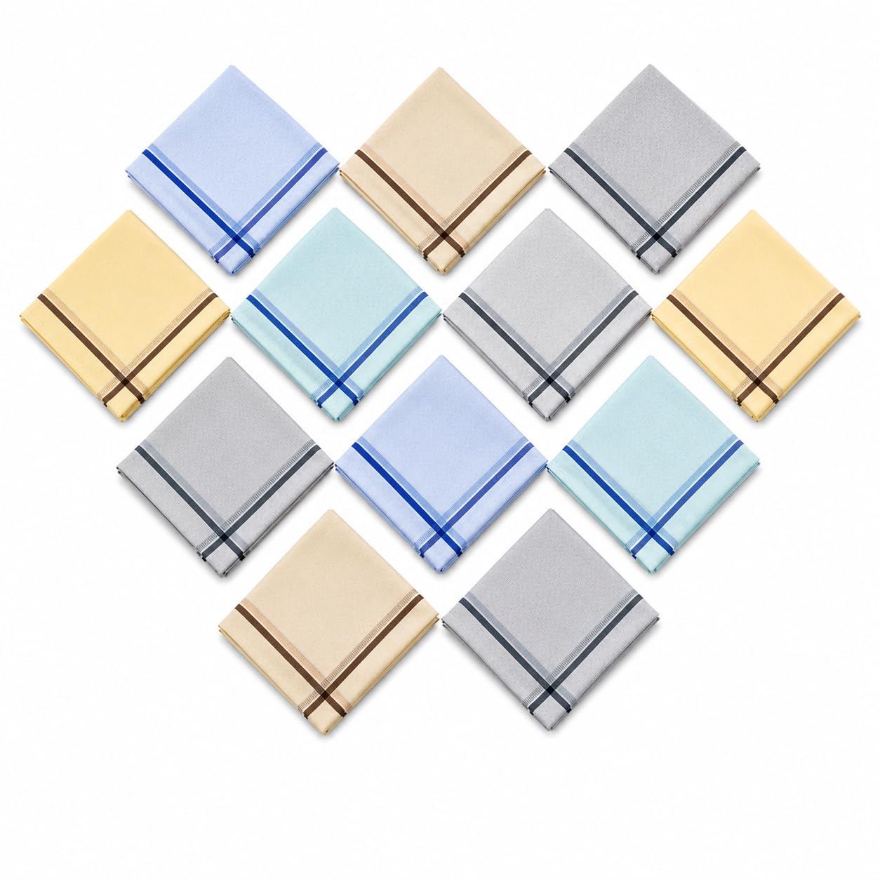 maahi selections Men's 100% Cotton Handkerchiefs | Pack of 12 | Large Size 48 x 48 cm | Assorted Pastel Colours Pack | Soft, Highly Absorbent & Durable | Everyday Use | Colours May Vary-picture-10