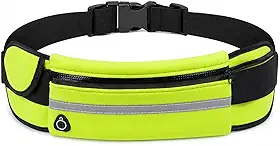 Pochete Esportiva Impermeável para Corrida e Academia com Porta Celular Ajustável, Leve, Resistente e Confortável – Ideal para Caminhada, Treino, Viagem e Atividades ao Ar Livre (Verde-limão)