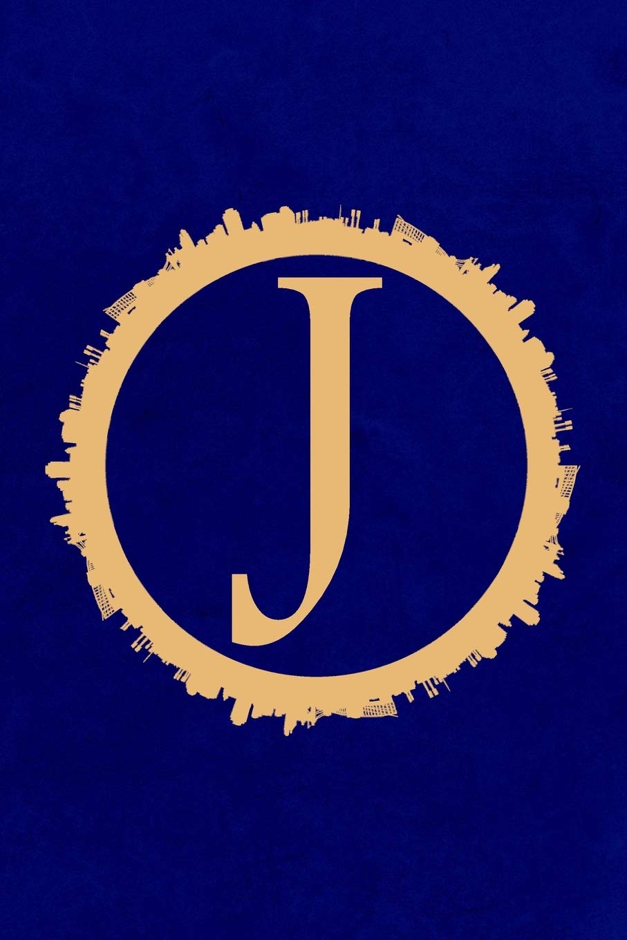 J: Monogram Notebook Letter j / Diary Gift, Medium Lined Journal, Note Taking for Boy and Man, Gold & Blue Cover 6x9 Inch