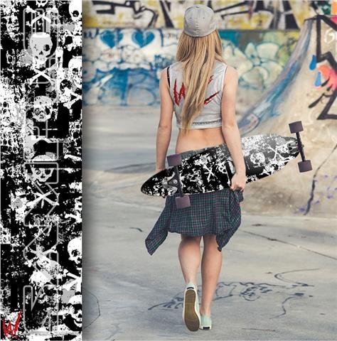 Splatter Grunge - Decal Style Vinyl Wrap Skin fits Longboard Skateboards up to 10