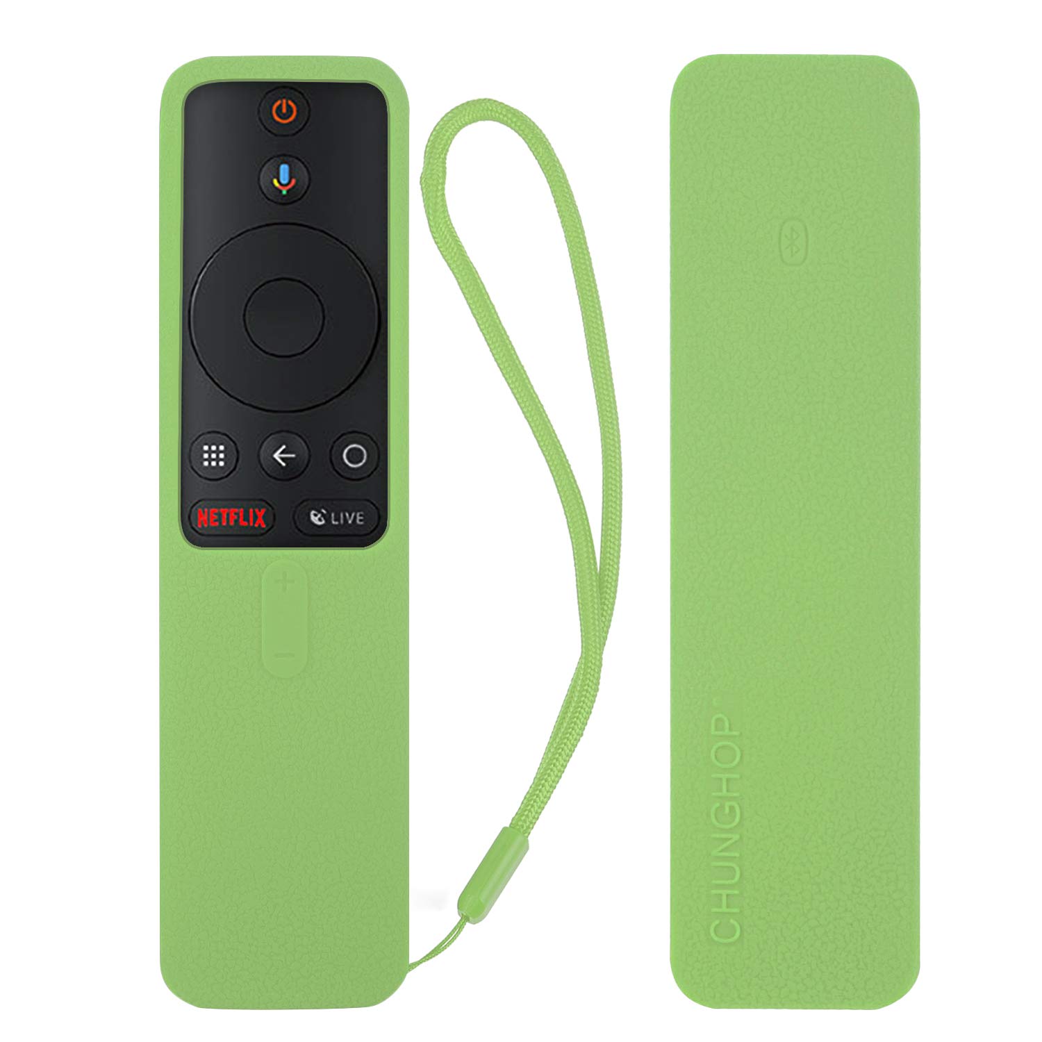 NC Protective Silicone Remote Case for XIAOMI MI Box S and MI Box X Remote Cover Shockproof Remote Holder for MI Box S Remote Anti-Slip Anti-Lost with Lanyard (Glow in Dark Green)