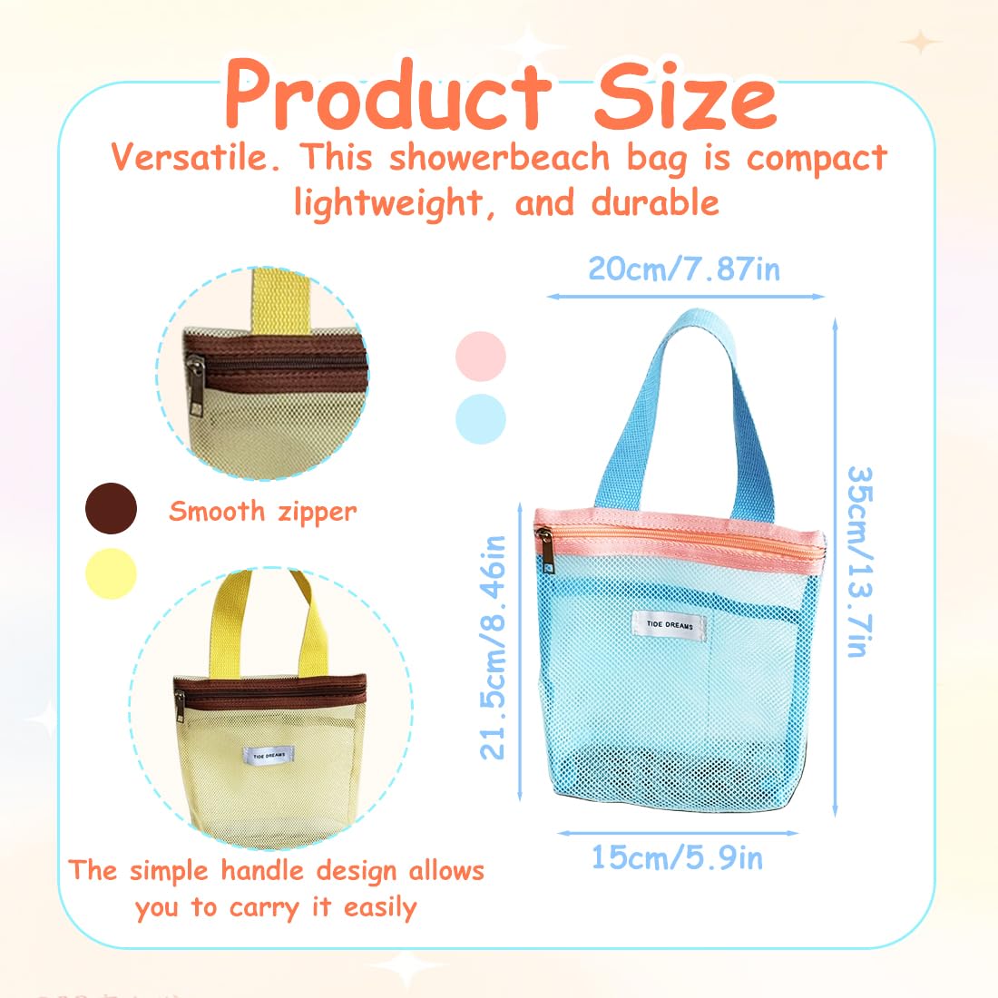 2PCS Borsa Portaoggetti da Doccia Portatile in Rete con Cerniera e Tasche, ad Asciugatura Rapida, Pieghevole, Impermeabile, Multifunzione, Organizer da Bagno da Appendere per Campeggio, Spiaggia