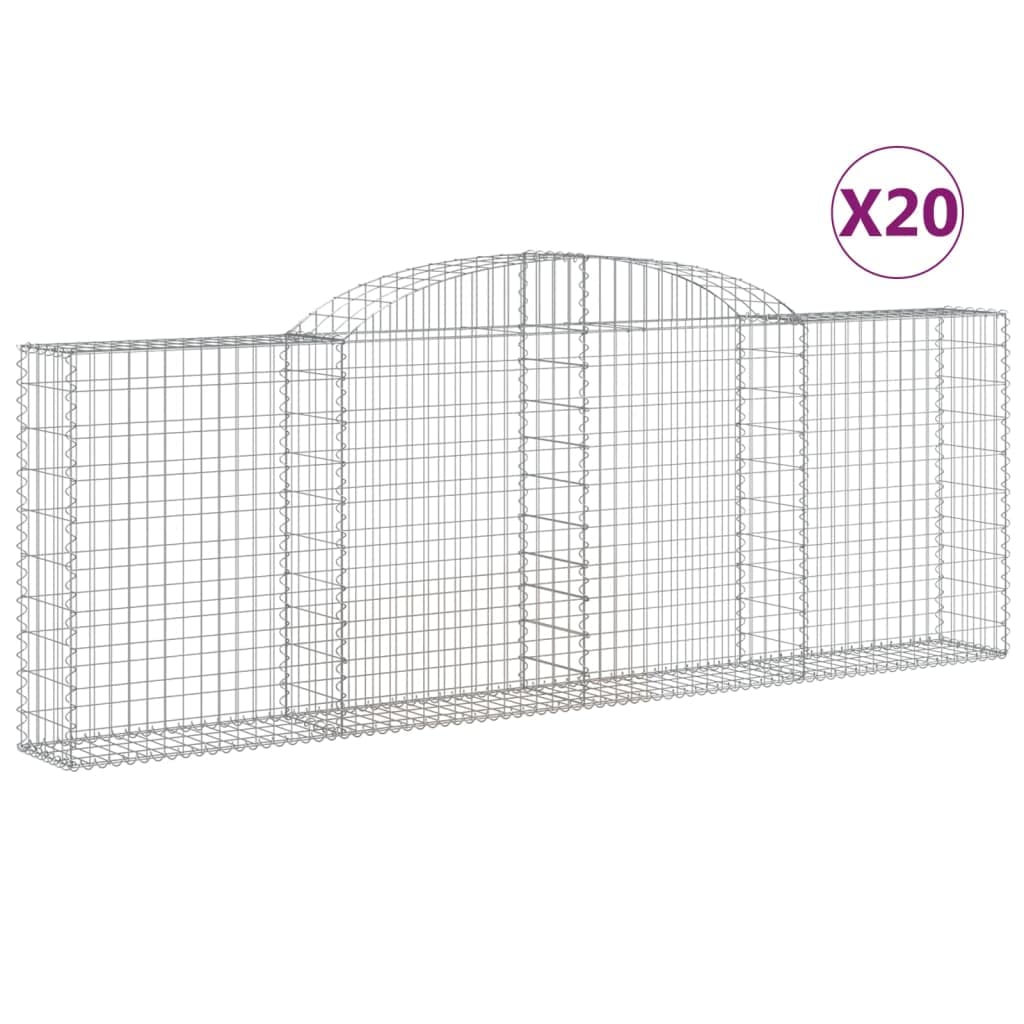 20 sztuk 300 x 30 x 100 / 120 cm koszyki gabionowe do dekoracyjnych i dźwiękochłonnych barier ogrodowych ze stabilną konstrukcją i wzmocnionymi haczykami