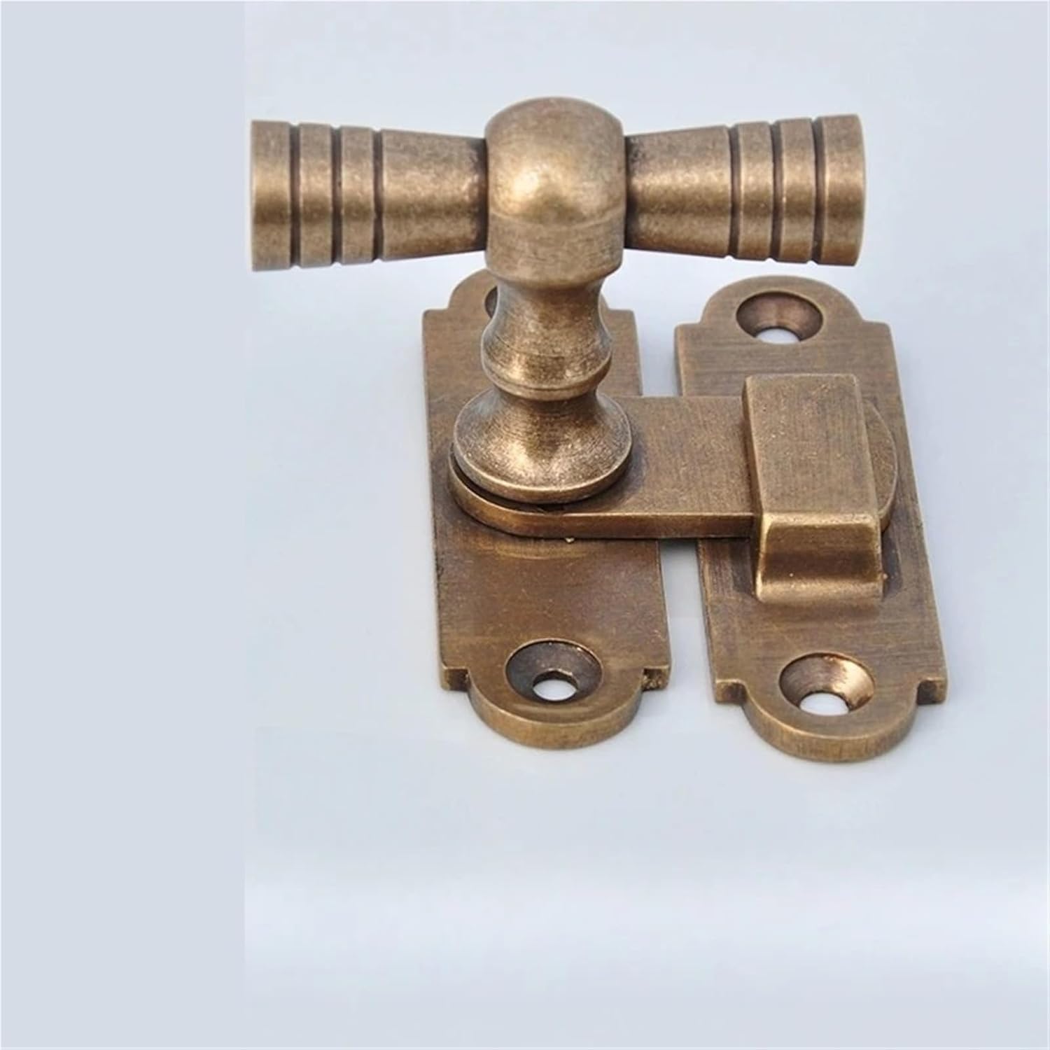 Antique Brass Cat Door Latch, Vintage Style Hook and Bar Latch for Traditional Wood Doors, Western Style Homes & Bathrooms(3inch Hinge)