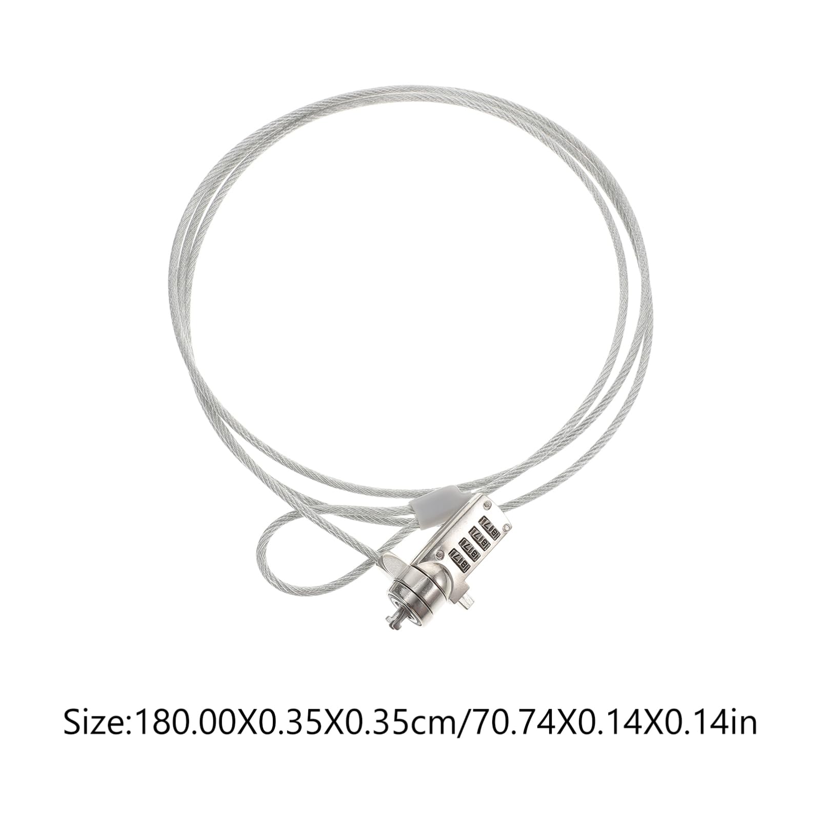 Generic 1.8m Laptop Lock Security Cable -Theft Lock for Laptops Desktops Tablets Cable for Home Office Use Compatible