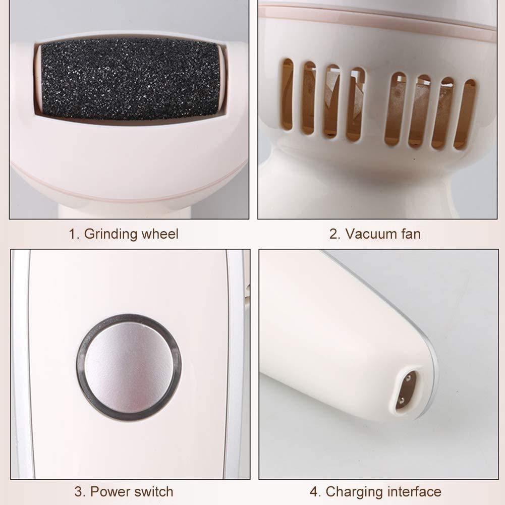 Scrubber per i piedi Elettrico per la rimozione del callo Lima per piedi ricaricabile Strumenti per la pedicure Kit elettronico per la rimozione del callo per talloni screpolati e pelle mort