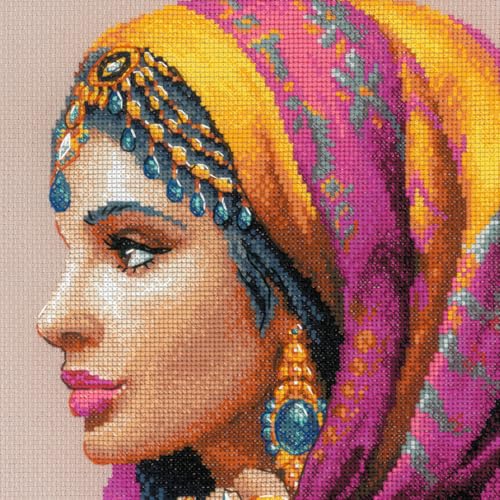 Image of RIOLIS - Amazing Women. Middle East 2248, Cross Stitch Kits 11 inchx11, Cross Stitch for Beginners & Advanced, Crossstitch for Adult, Counted Stitching Kits, Embroidery Kit