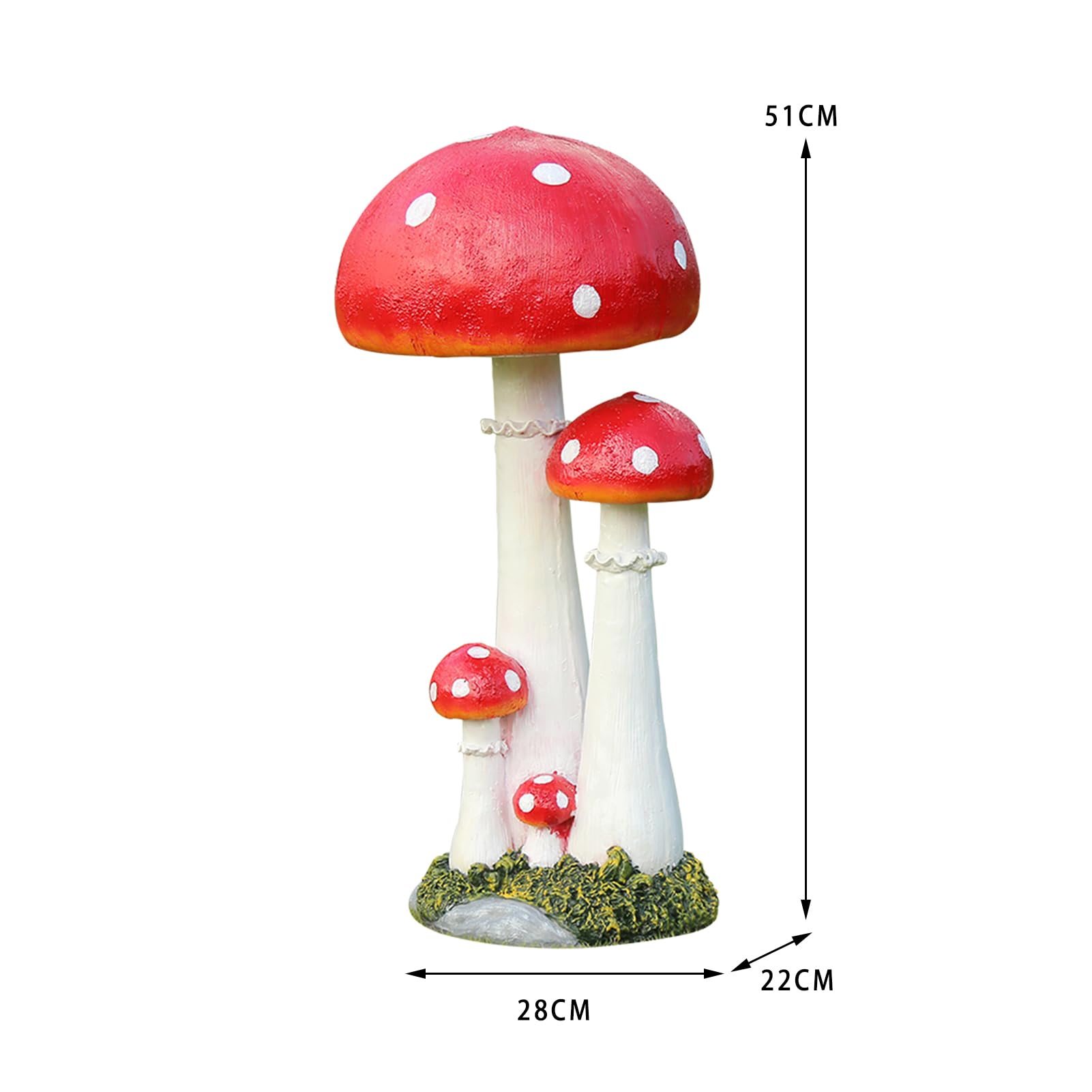 POCHY Außen Pilzen Gartenfiguren Harz Skulptur Deko Statue für Hof Herbstdeko Künstliche Pflanzen Ornament