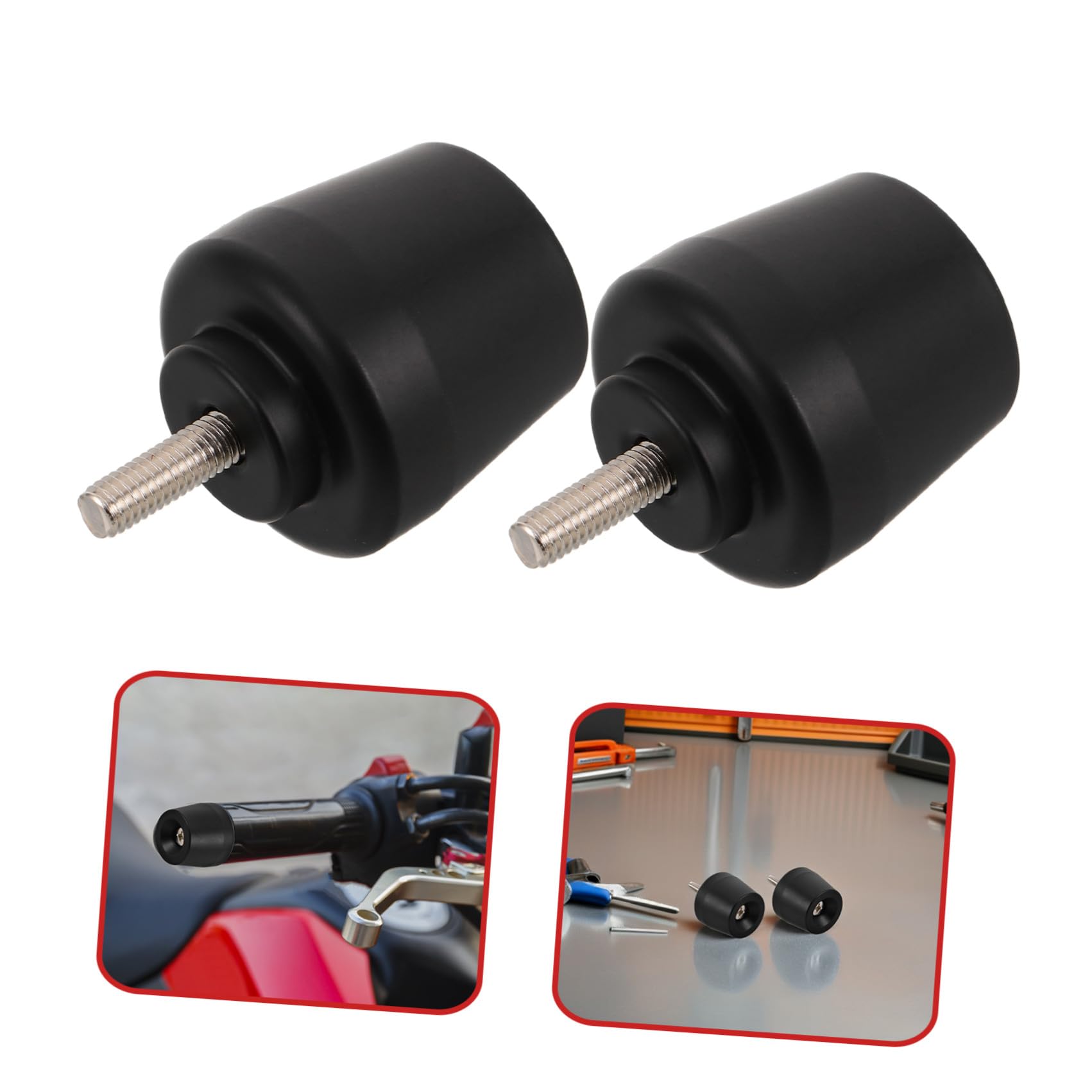 Mikikit Tappi Terminali Manubrio Moto in Metallo Nero M6 Funzione Anti-vibrazione e Rimozione Facile, per Dirt Bike e Scooter