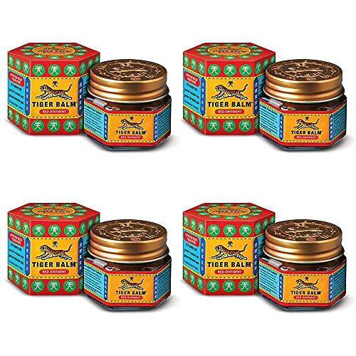 Image of Tiger Balm Red Ointment | 21ml each | Pack of 4 | Ayurvedic Pain Relief Balm | for Effective Relief from Joint Pain, Back Pain, Body Pain, Knee Pain, Muscular Ache & Sprain | Combo Pack