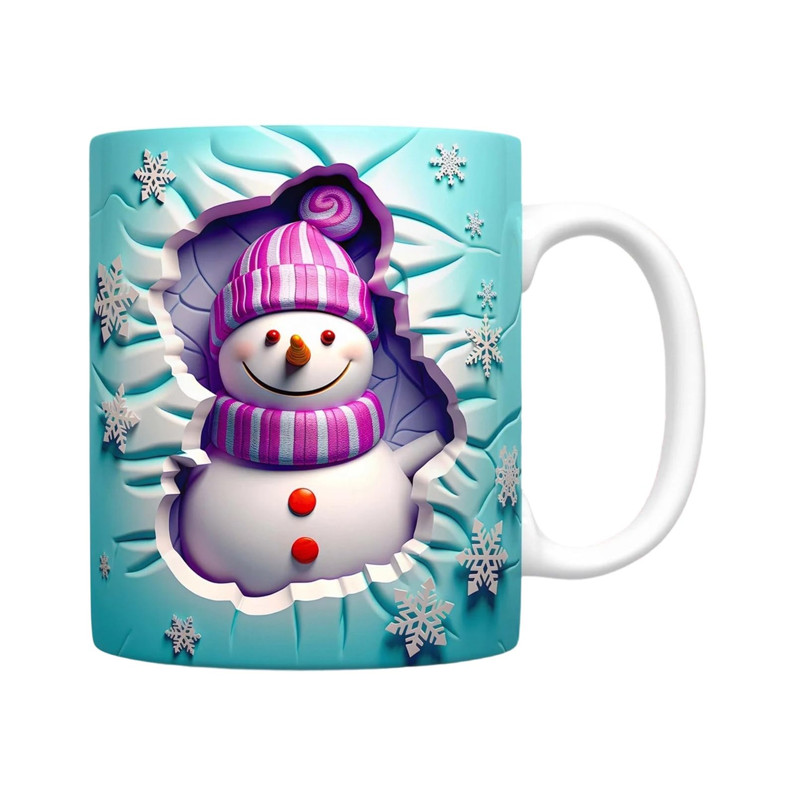 Xjdzineq Snowman Decorated Ceramic Mugs 350ml Dishwasher Safe Perfect for Teas Coffee Cocoas Snowman Christmas Ceramic Mugs