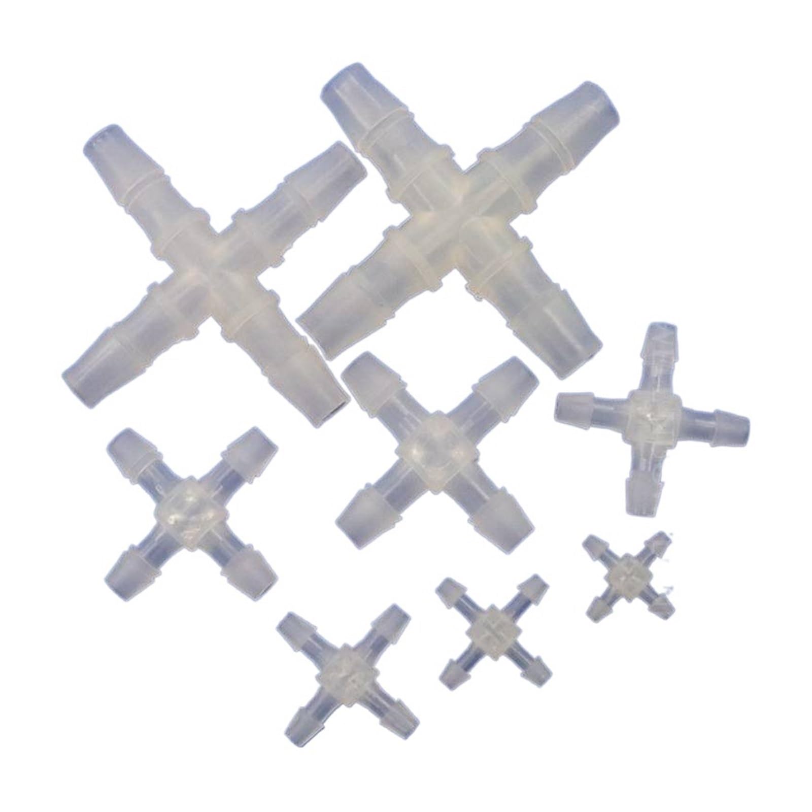 Raccordo a barbiglio, 5~200 Pezzi 2,4-12,7 mm connettori for Tubi in plastica PP connettore a Croce for Morbidi(7.9mm Cross Joint,200pcs)