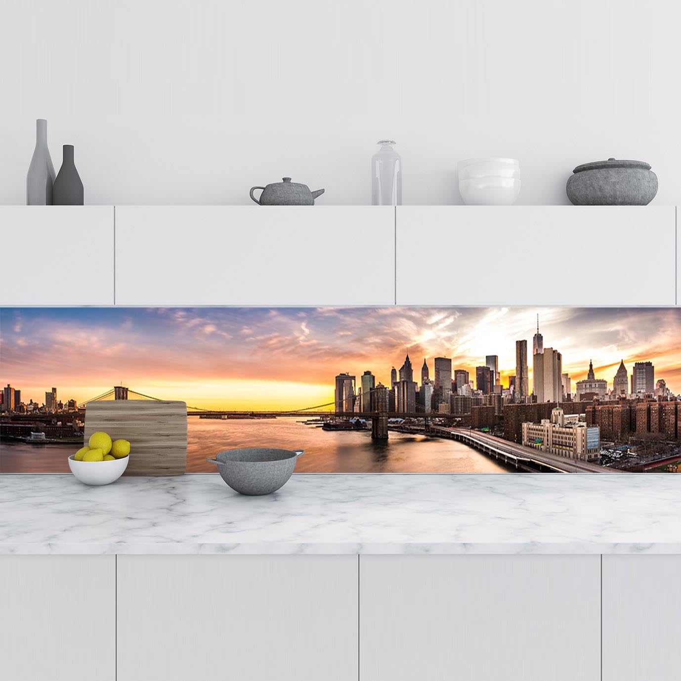 Mutfak Tezgah Arası Folyo Fayans Kaplama Folyosu Brooklyn Köprüsü 60x400 CM