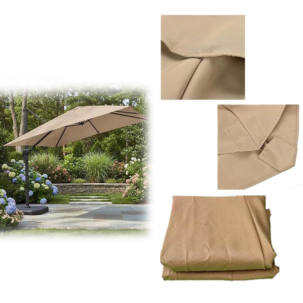 3.0x3.0m Housse De Rechange pour Parasol Rectangulaire Toile De Rechange pour Parasol Carré Dessus De Parapluie De Remplacement per Déporté Parapluie