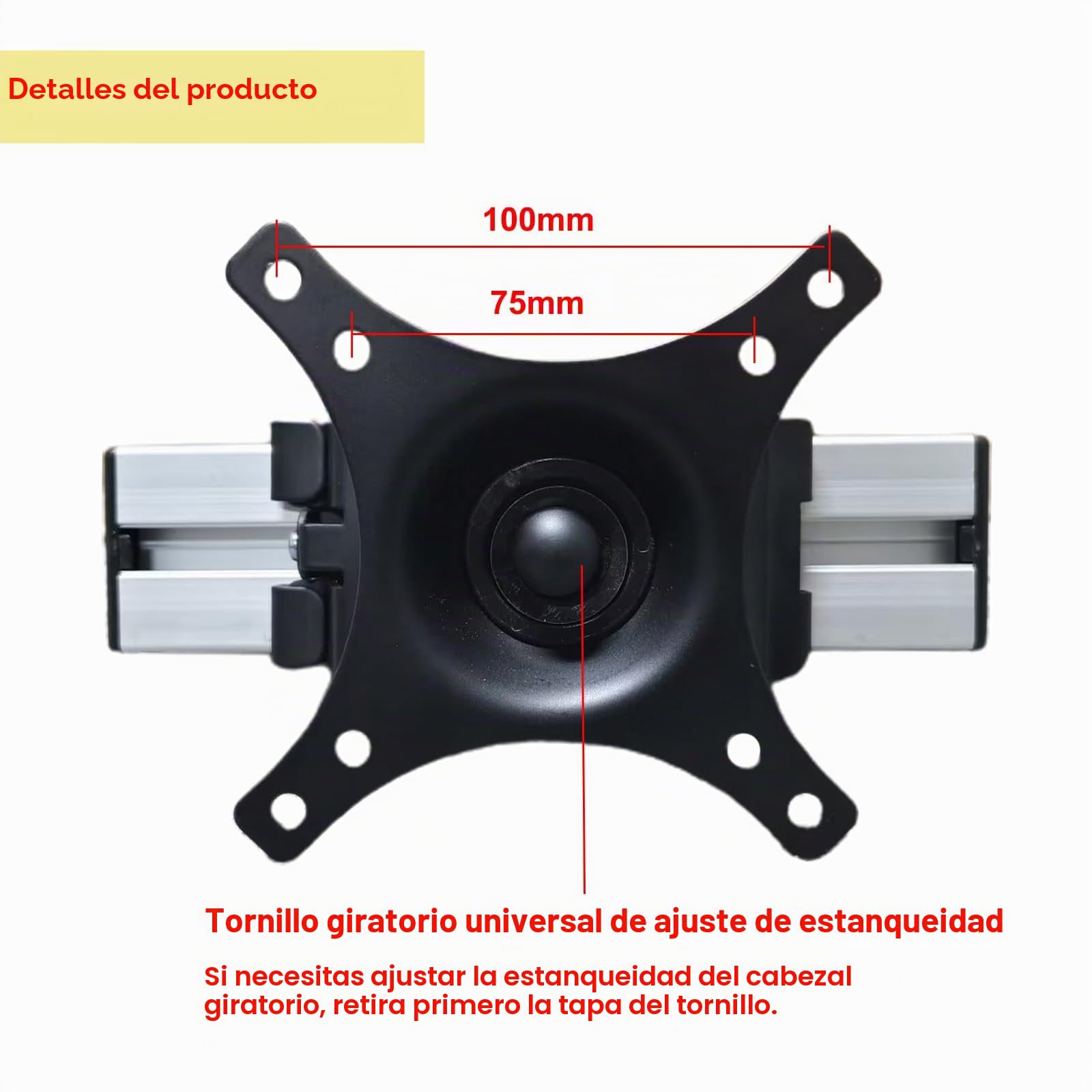 Soporte de TV Campervan con reposacabezas VESA para televisores de 12 a 24 pulgadas, hasta 13,6 kg, giratorio, inclinable, con cerradura para T4, T5, T6 y autocaravana