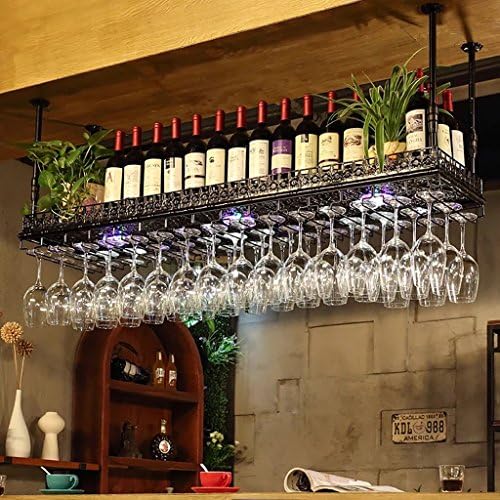 LYPGA Upside down wine rack Simple style Iron hanging wine glass rack Ceiling Decoration Shelf For bars,restaurants,kitchens