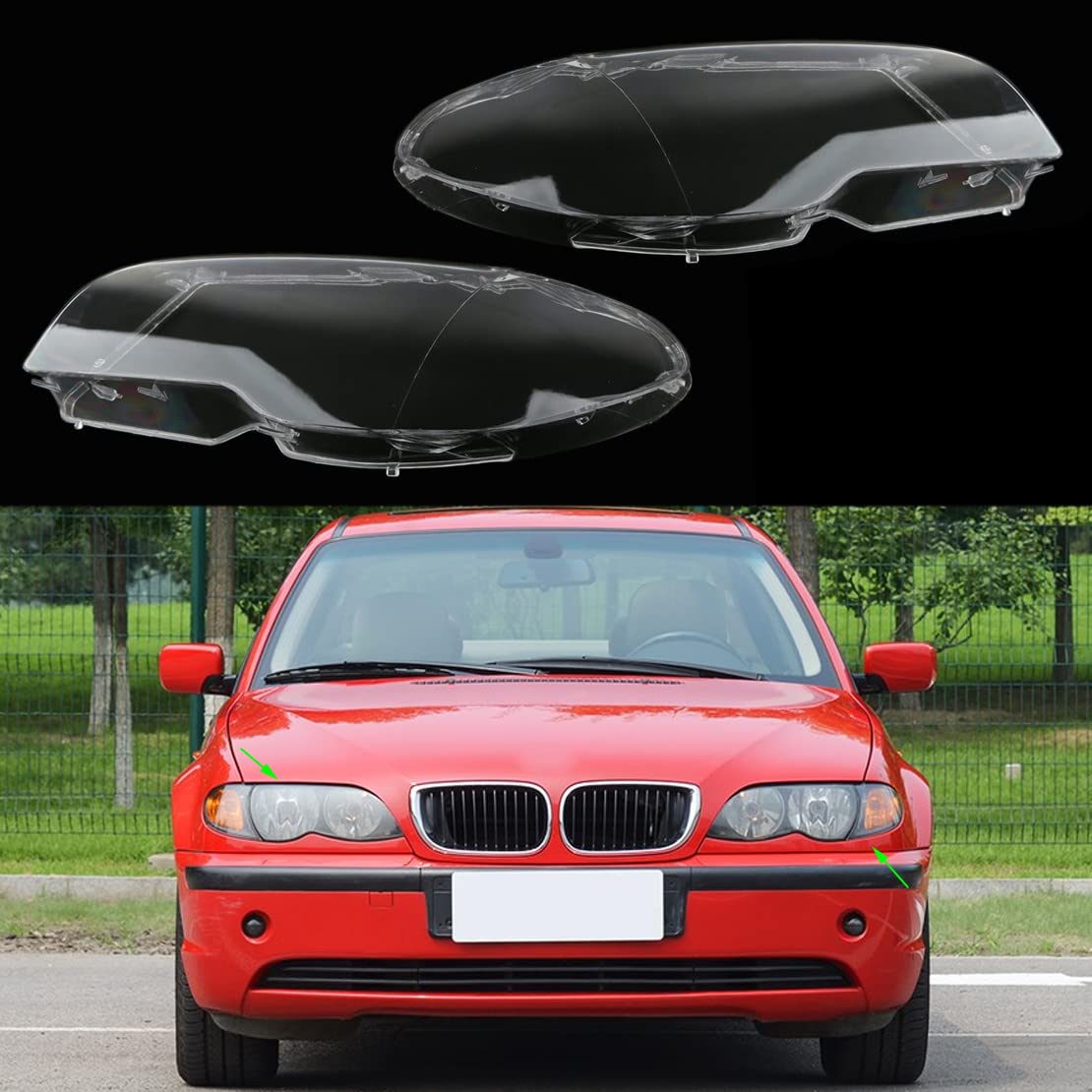 LETAOSK 1 Pair Clear Headlight Lens Headlight Cover 63127165907  