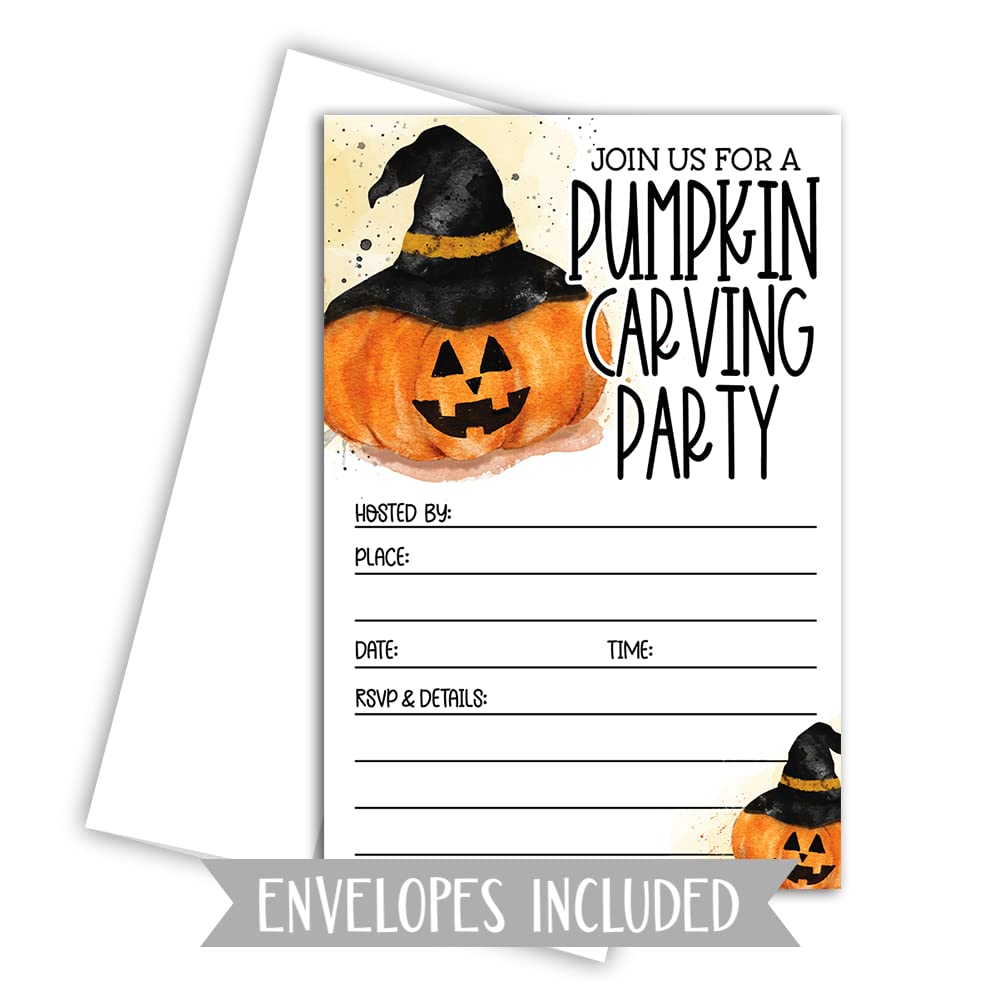 amazon-com-pumpkin-carving-party-halloween-invitations-4x6-invitations-with-envelopes-20-count-halloween-party-invites-home-kitchen for Blank Free Printable Halloween Party Invitations Amazon.com : Pumpkin Carving Party Halloween Invitations - 4x6 Invitations With Envelopes (20 Count) - Halloween Party Invites : Home & Kitchen for Blank Free Printable Halloween Party Invitations