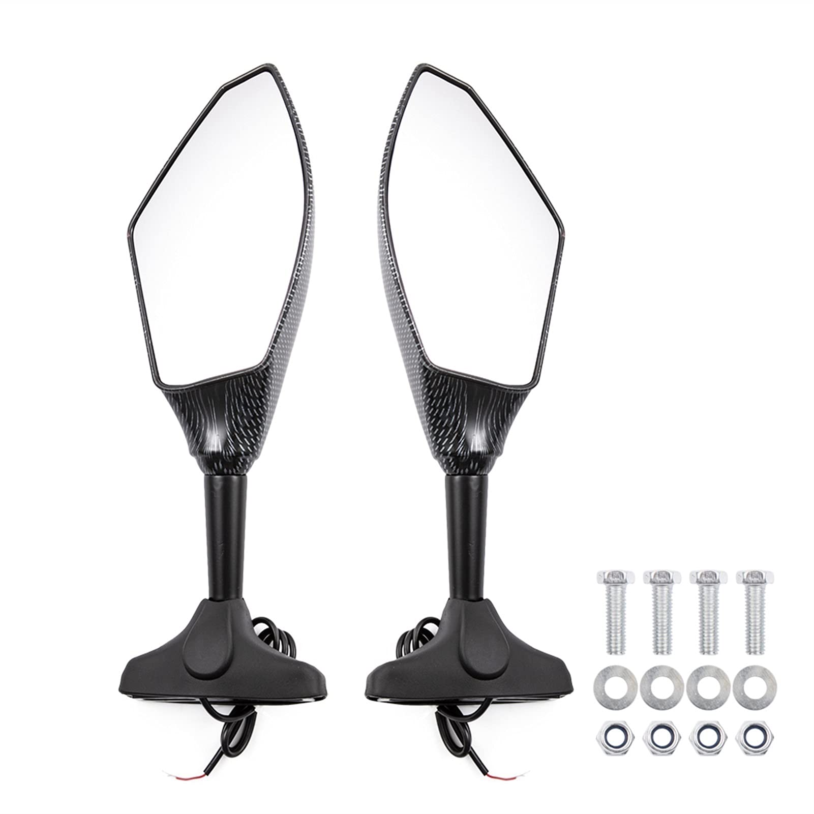 Rétroviseurs latéraux avec Clignotants intégrés en Fibre de Carbone pour Motos Yamaha YZF R1 R6 FZ1 FZ6 600R R3