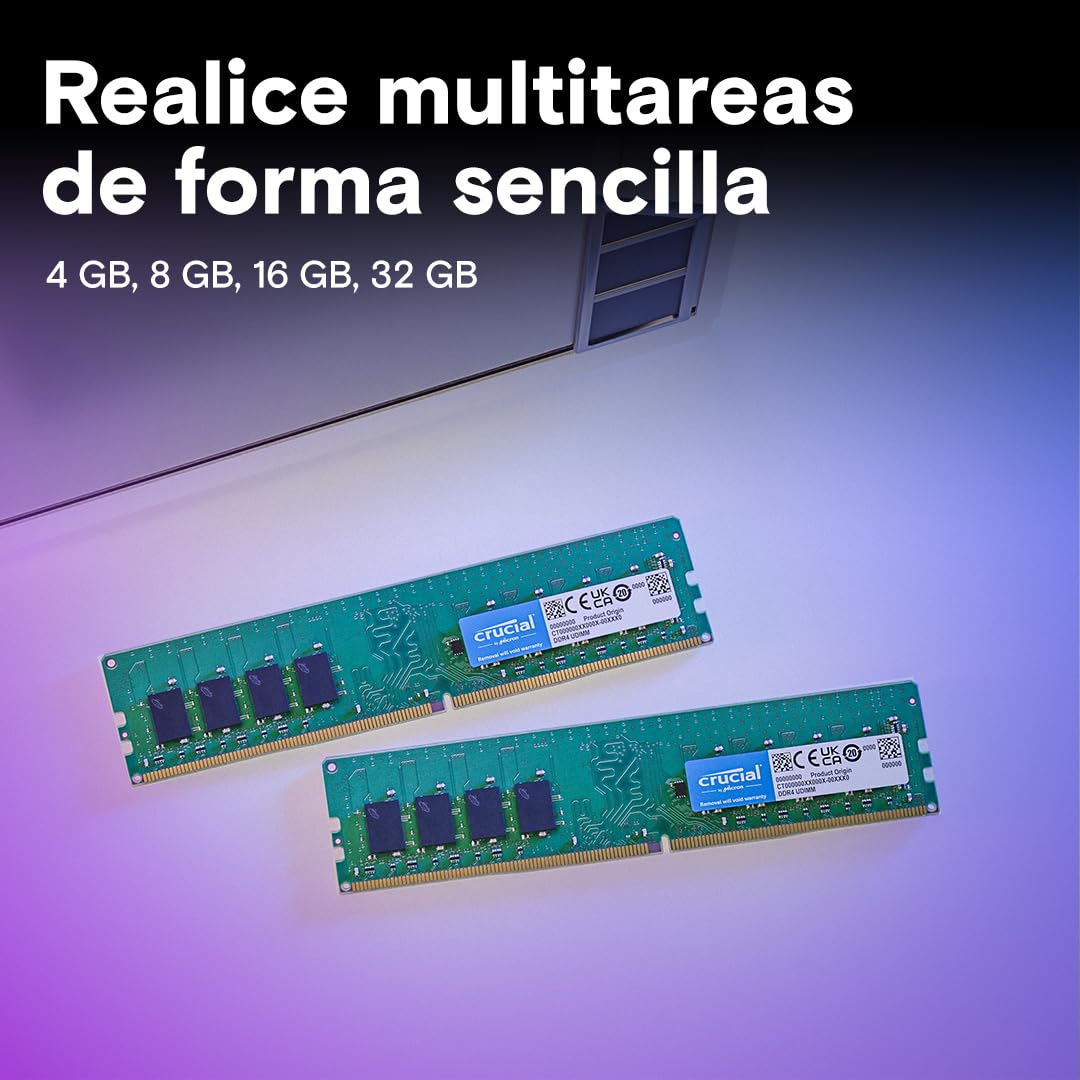 Crucial RAM DDR4 16GB Kit (8GBx2) 2400MHz CL17, Memoria PC