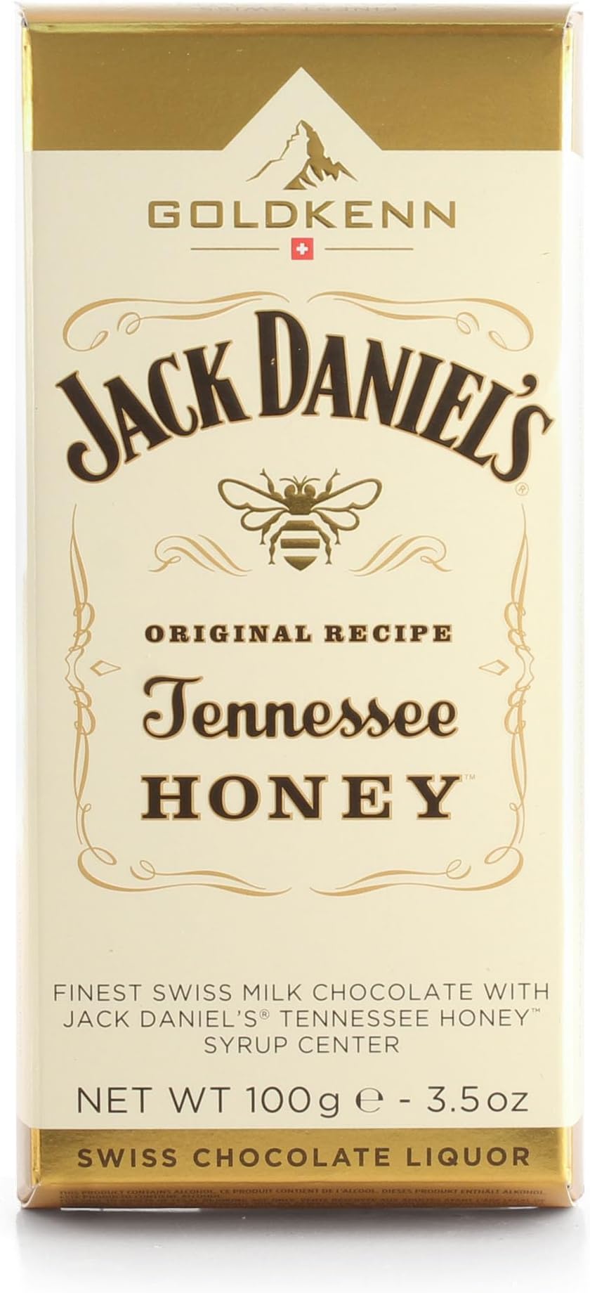 Jack Daniel's Tennessee Honey Liqueur Swiss Chocolate Bar | 100g Premium Milk Chocolate | Goldkenn Liqueur Collection