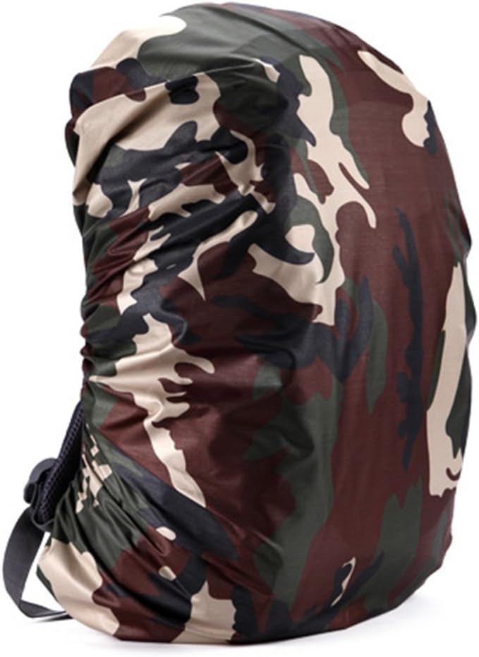 Adjustable Waterproof Dustproof Backpack Rain Cover Portable Ultralight Shoulder Bag Case Raincover Protect for Outdoor Camping Hiking Road Card Camouflage 35L