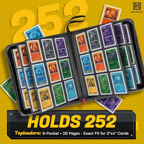 Toploader Binder | Holds 252 Toploaders | 9-Pocket | Ringless Double-Sided Pockets | Includes Collector Tweezers & Gloves | Premium Top Loader Binder for Trading Cards, Pokemon, Yu-Gi-Oh & TCG by MEIYODECK - Image 2